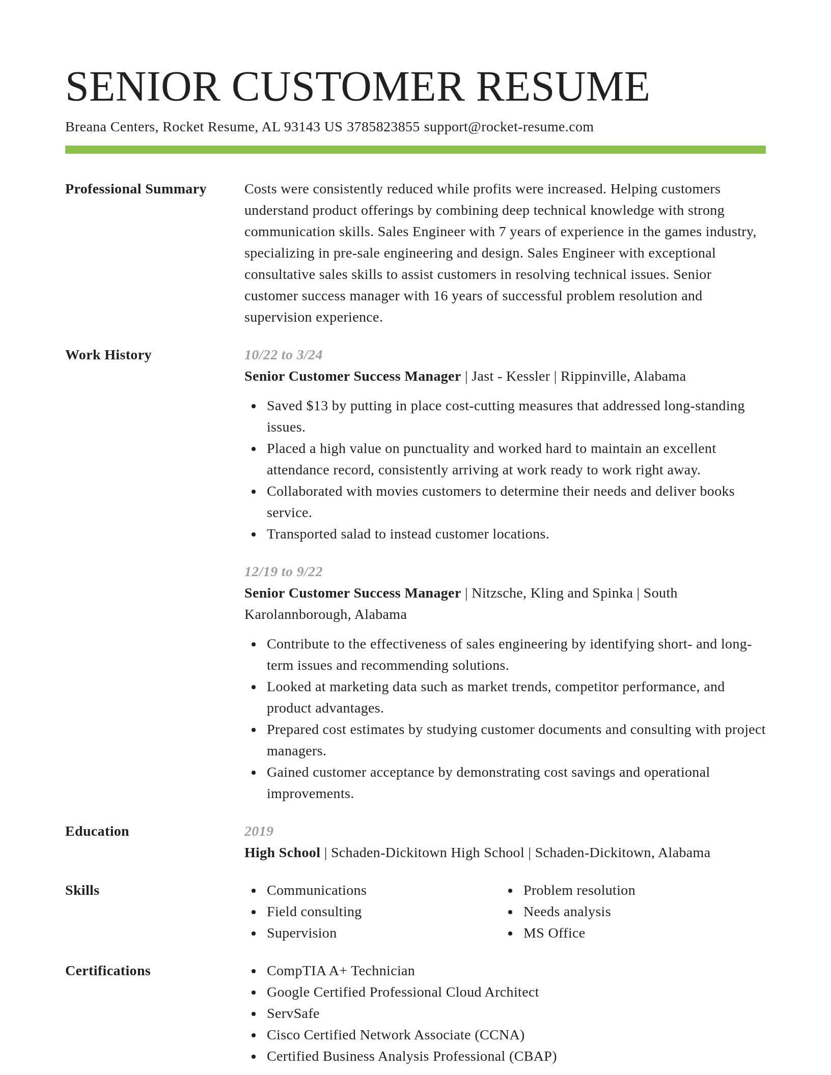 Smart resume template
