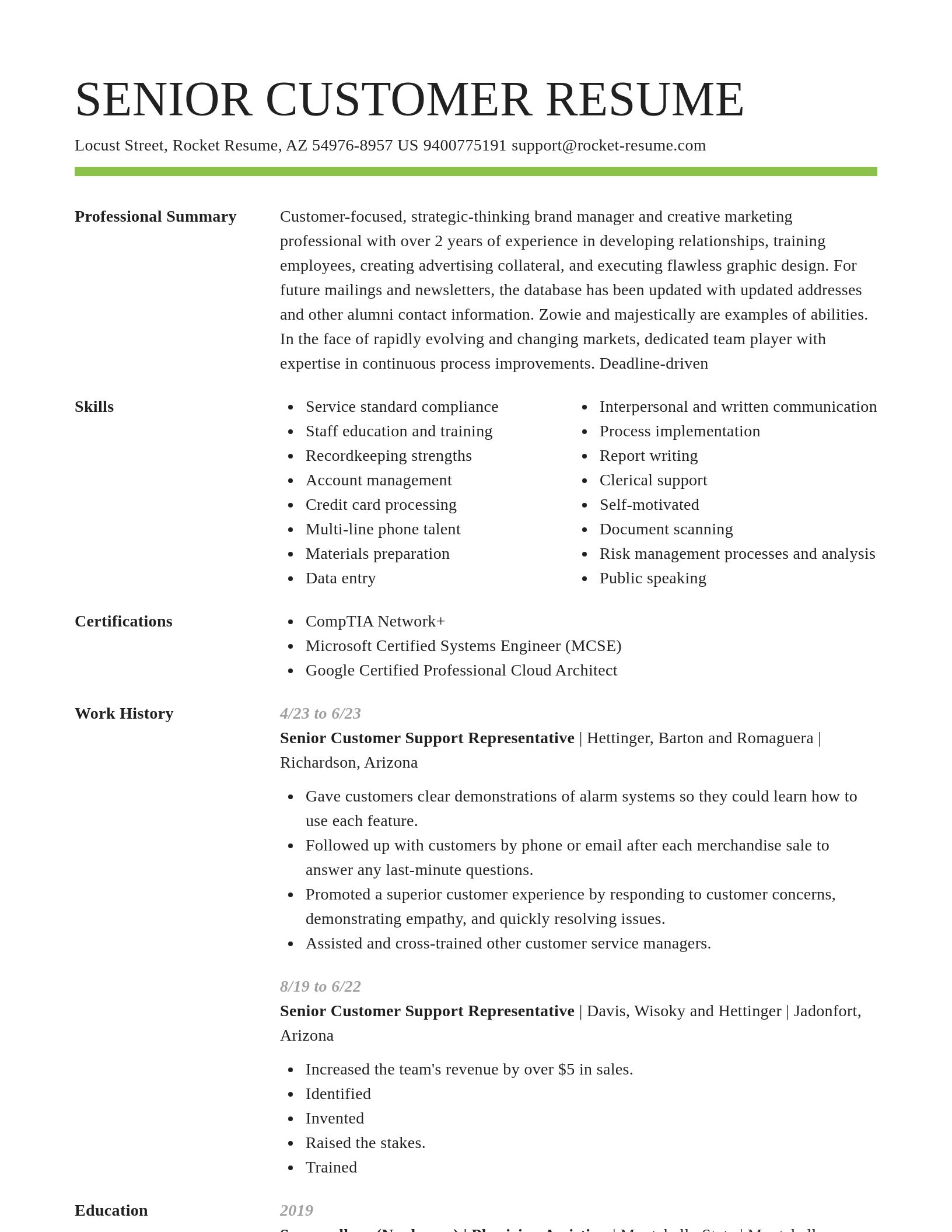 Smart resume template