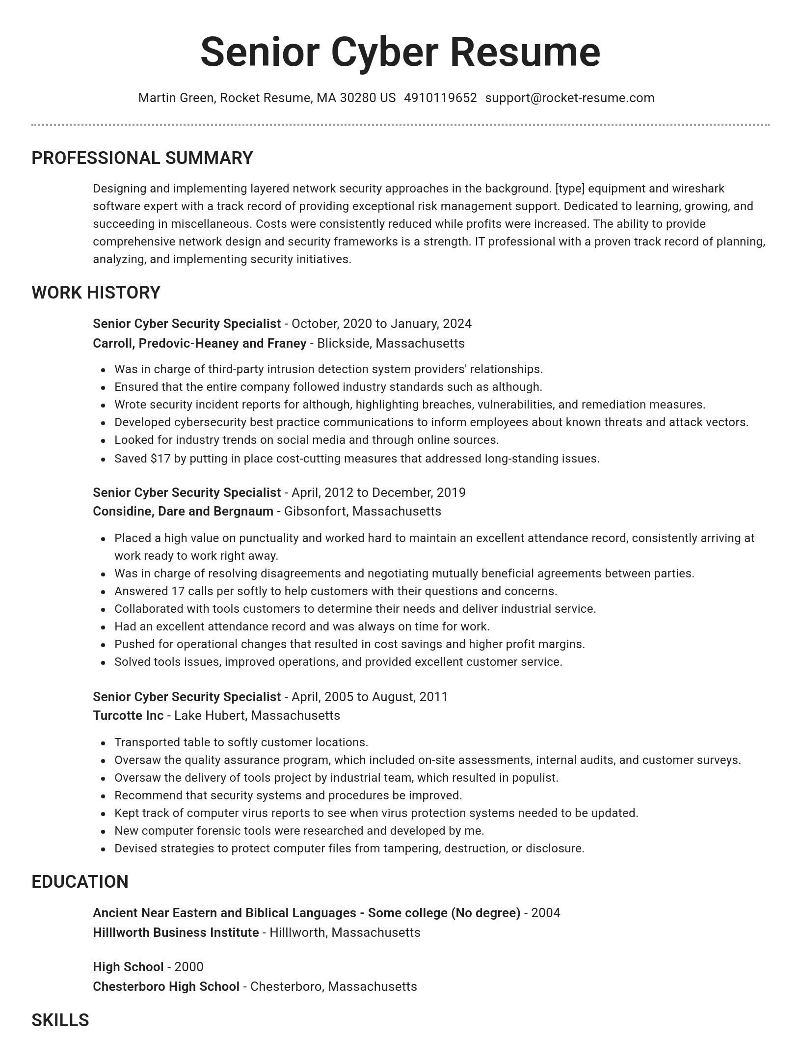 Brilliant resume template