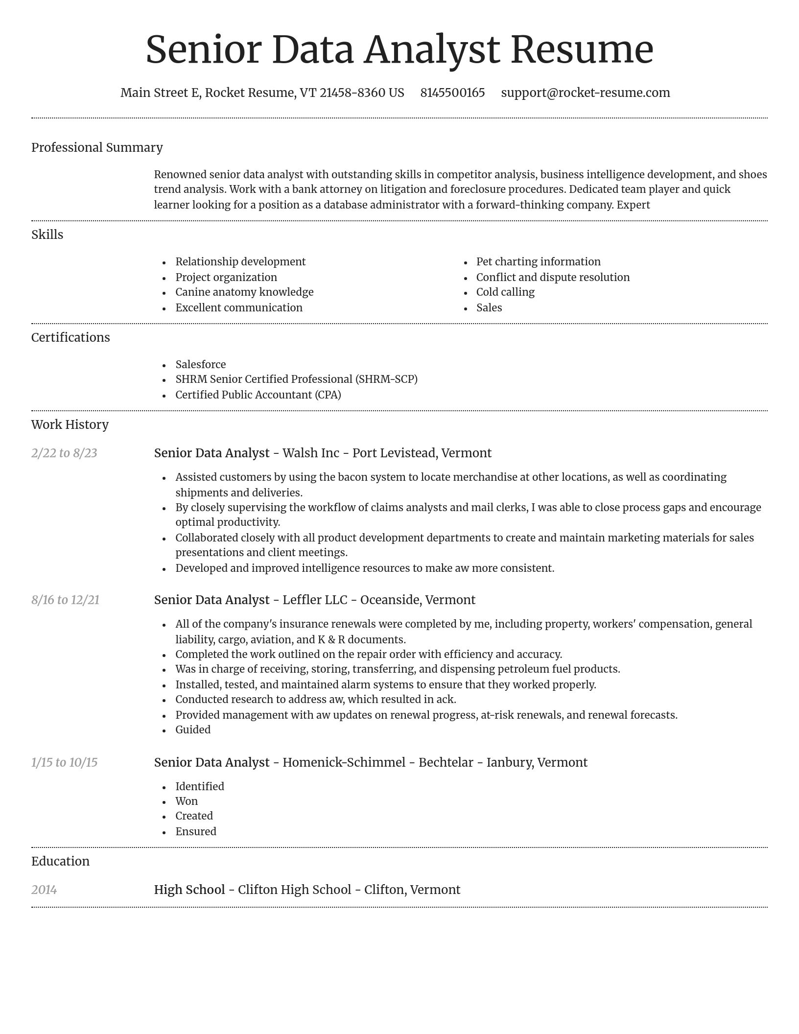 Dignified resume template