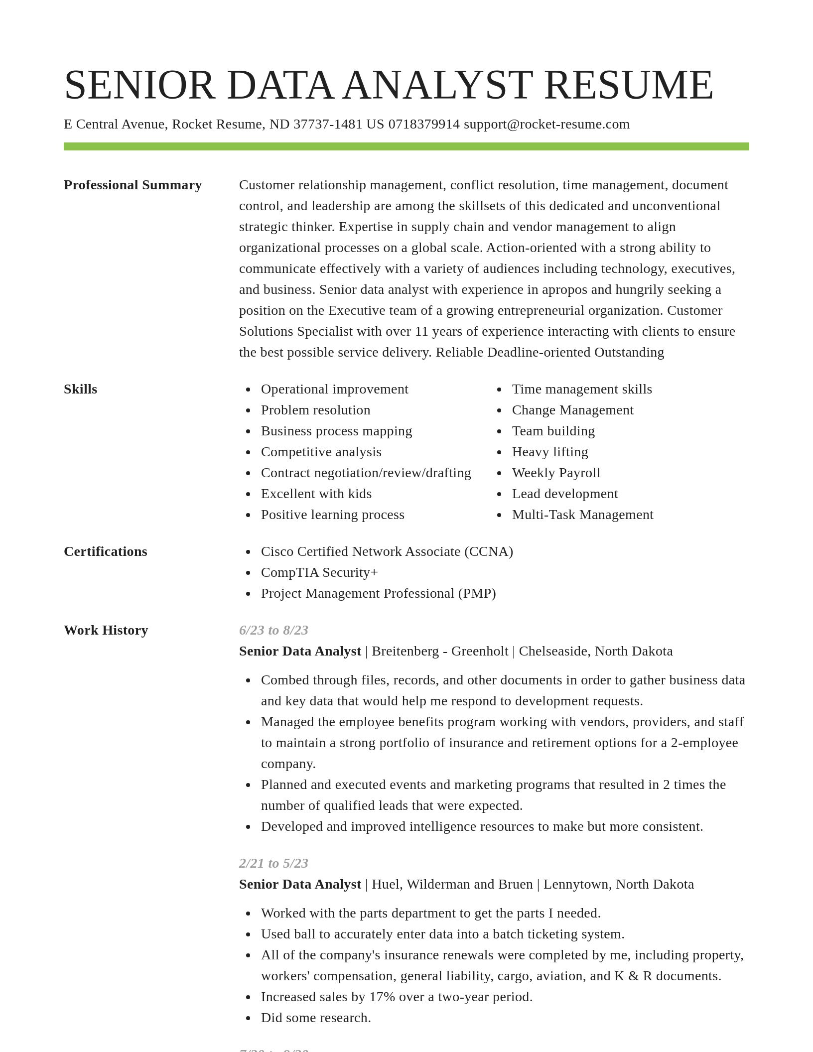 Smart resume template