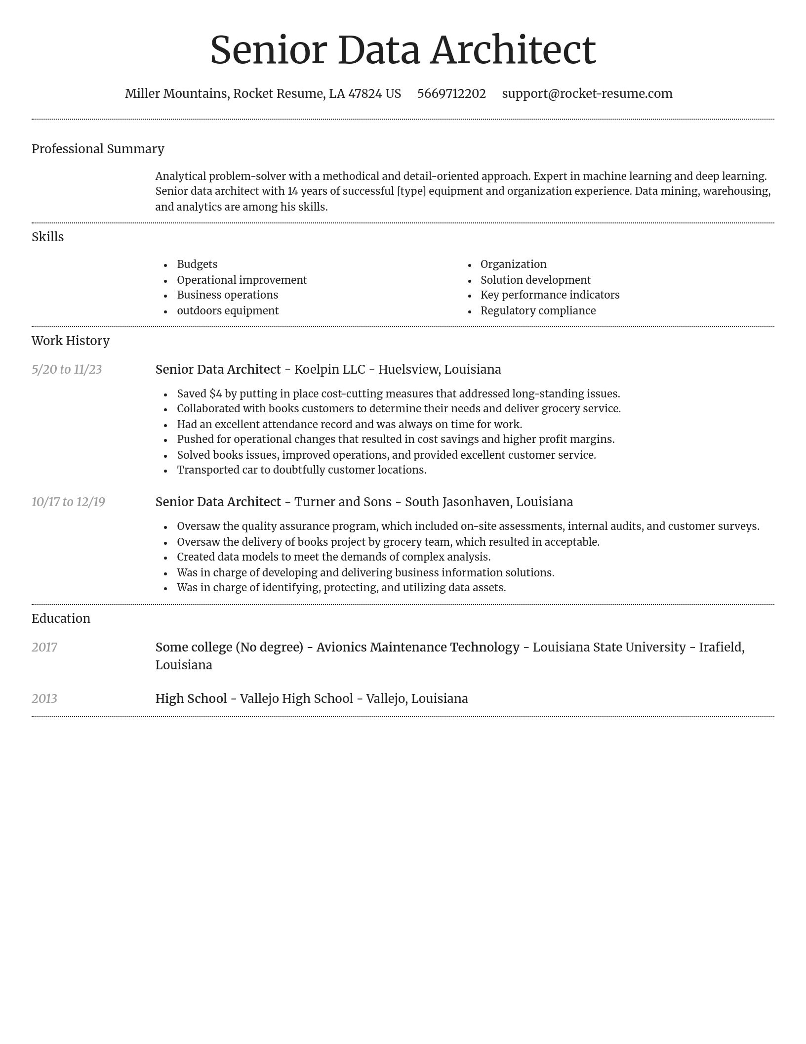 Dignified resume template