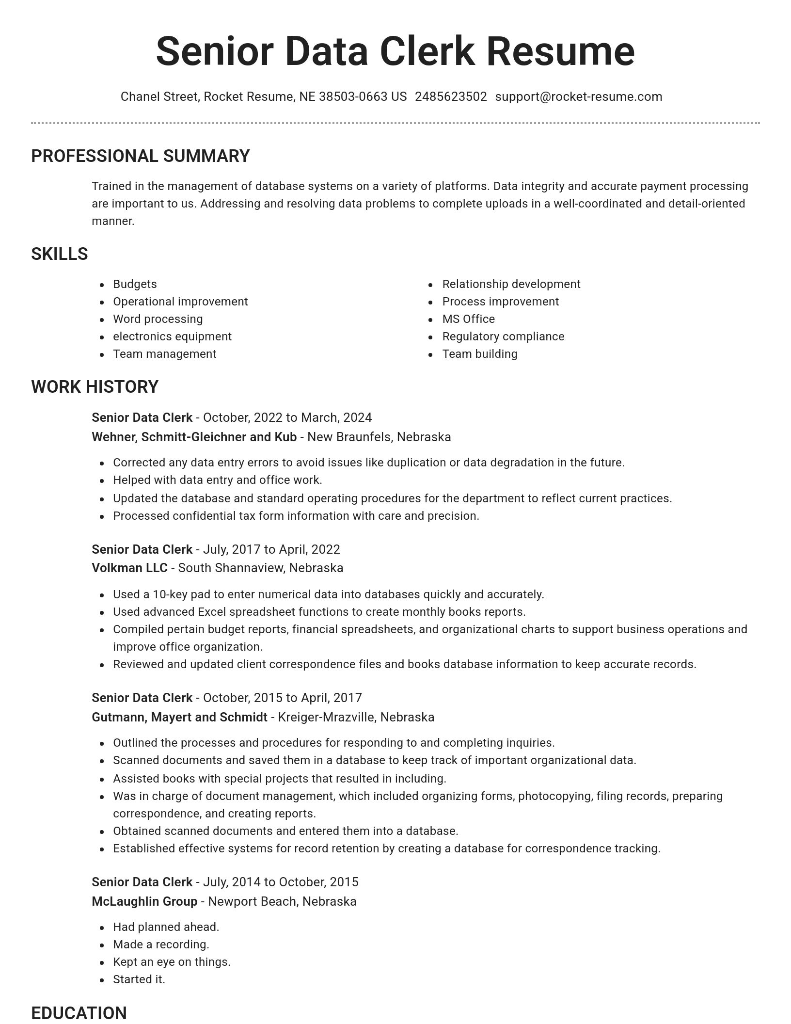 Brilliant resume template