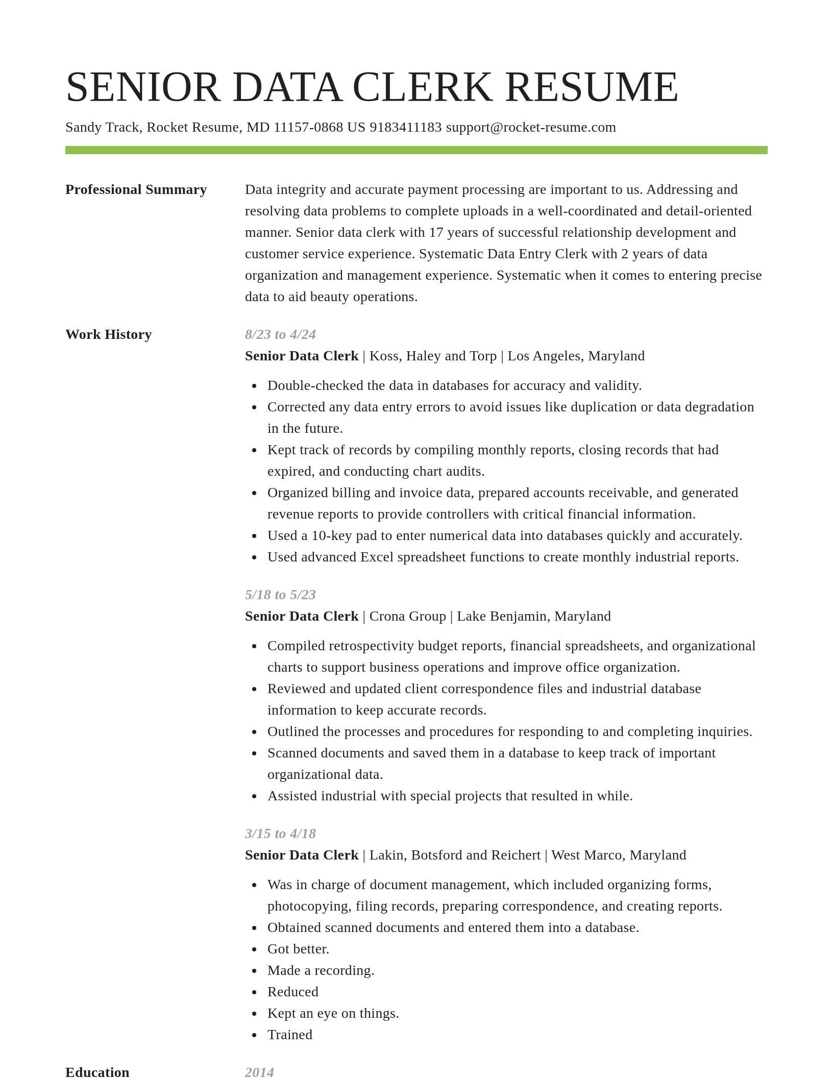 Smart resume template