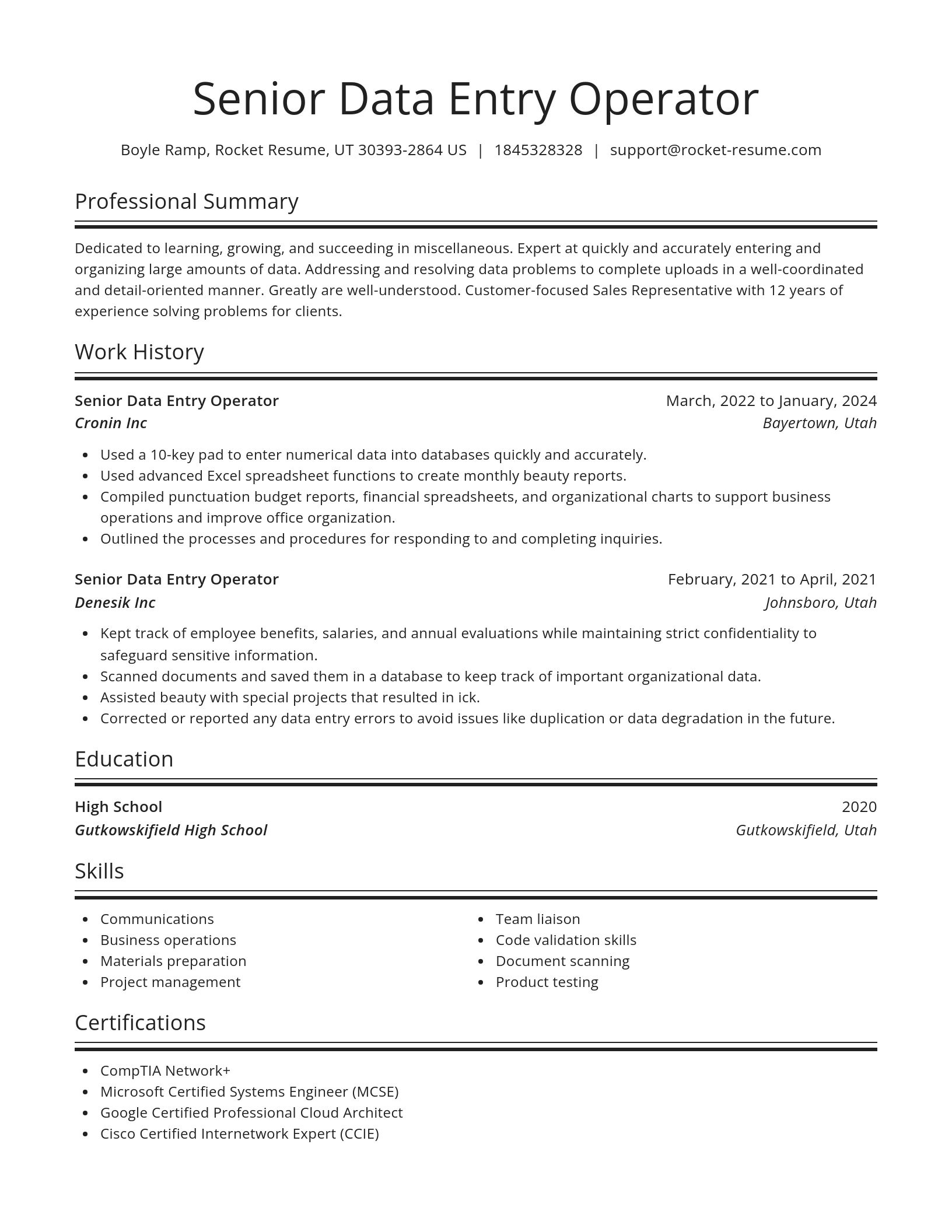 Spotlight resume template
