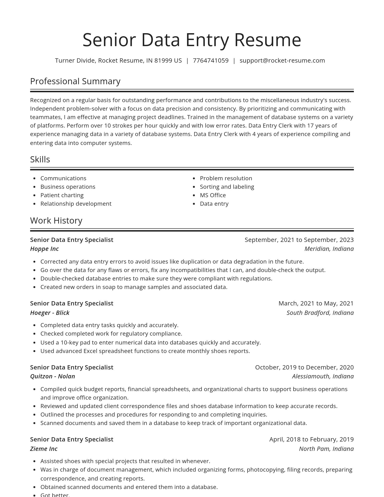 Spotlight resume template