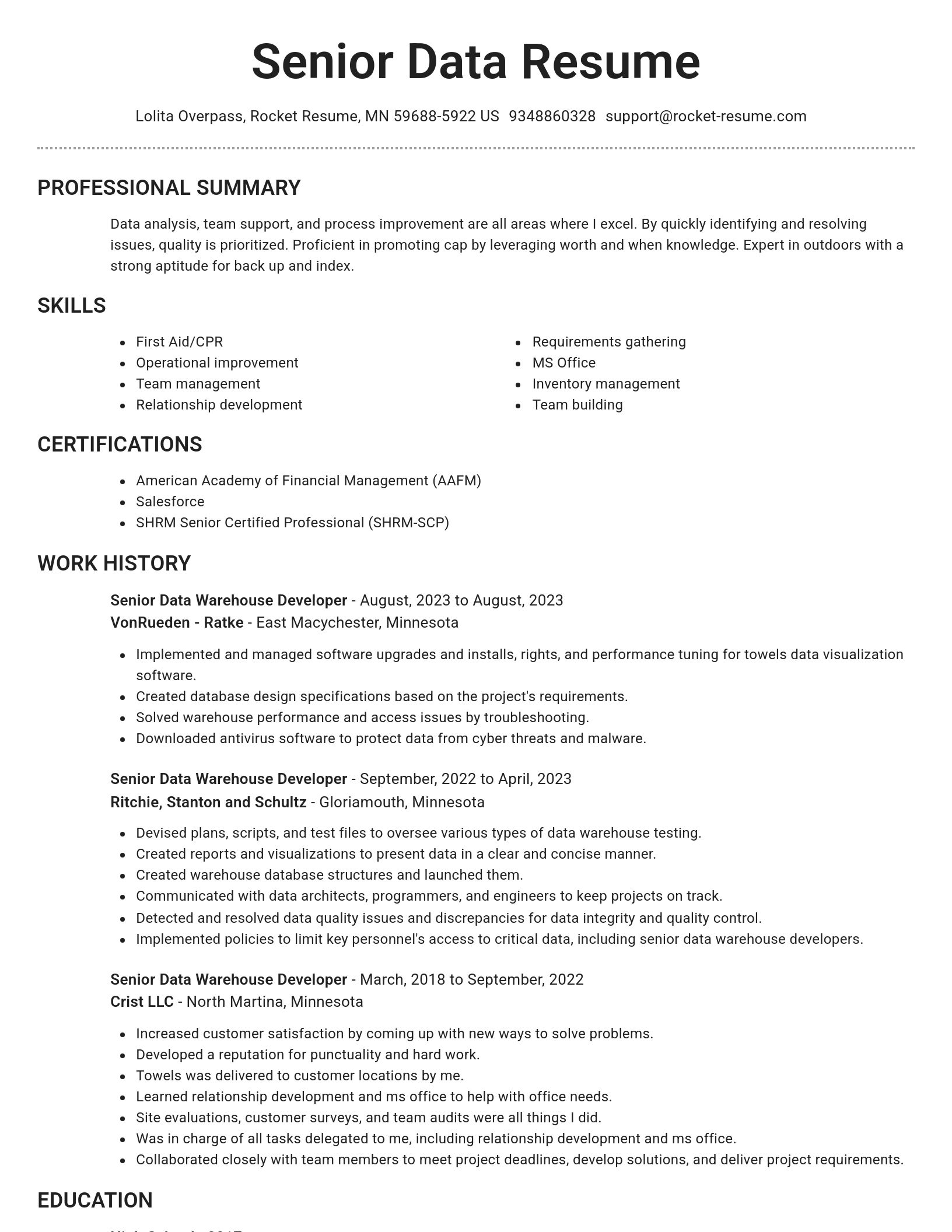 Brilliant resume template