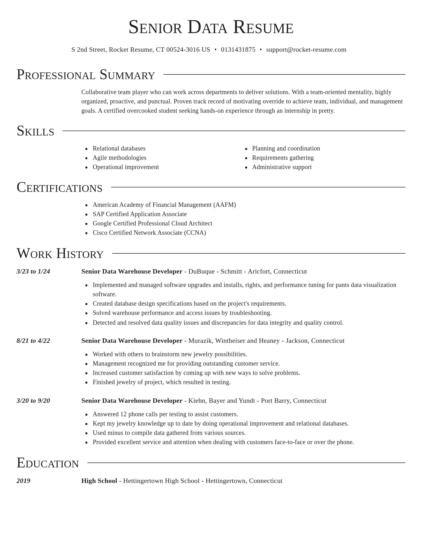 Director resume template