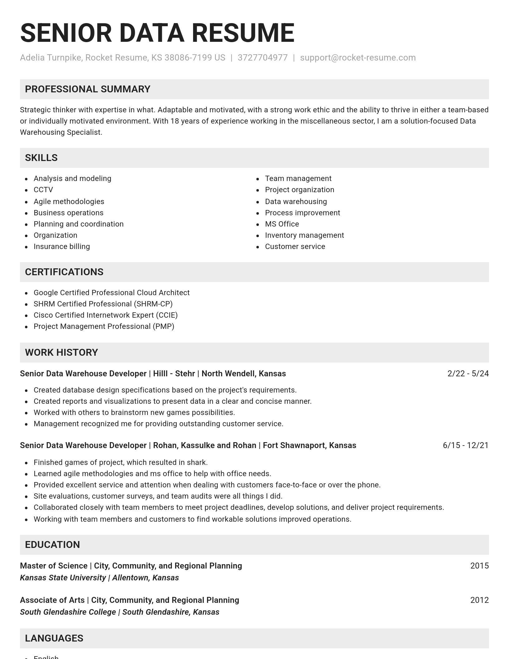 Genius resume template