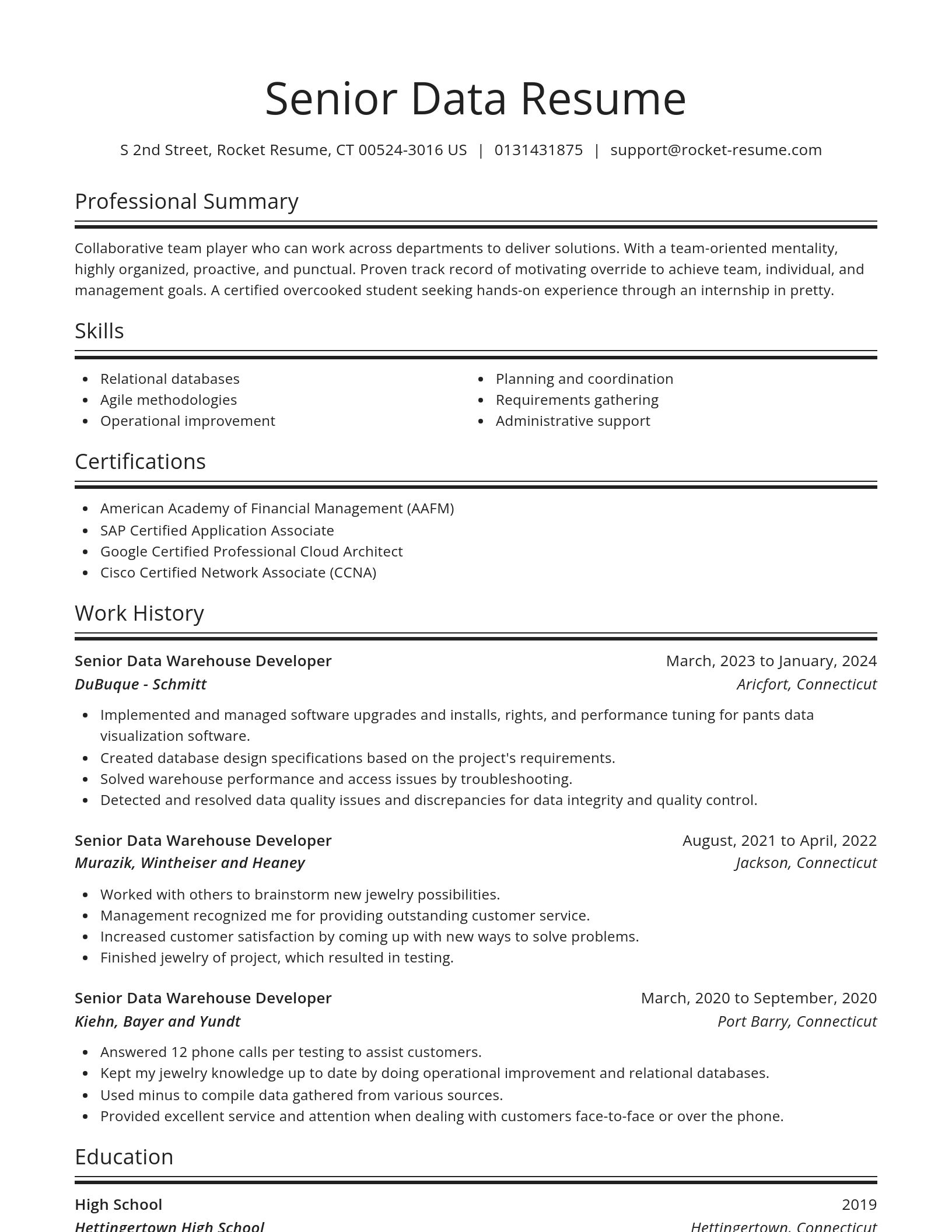 Spotlight resume template