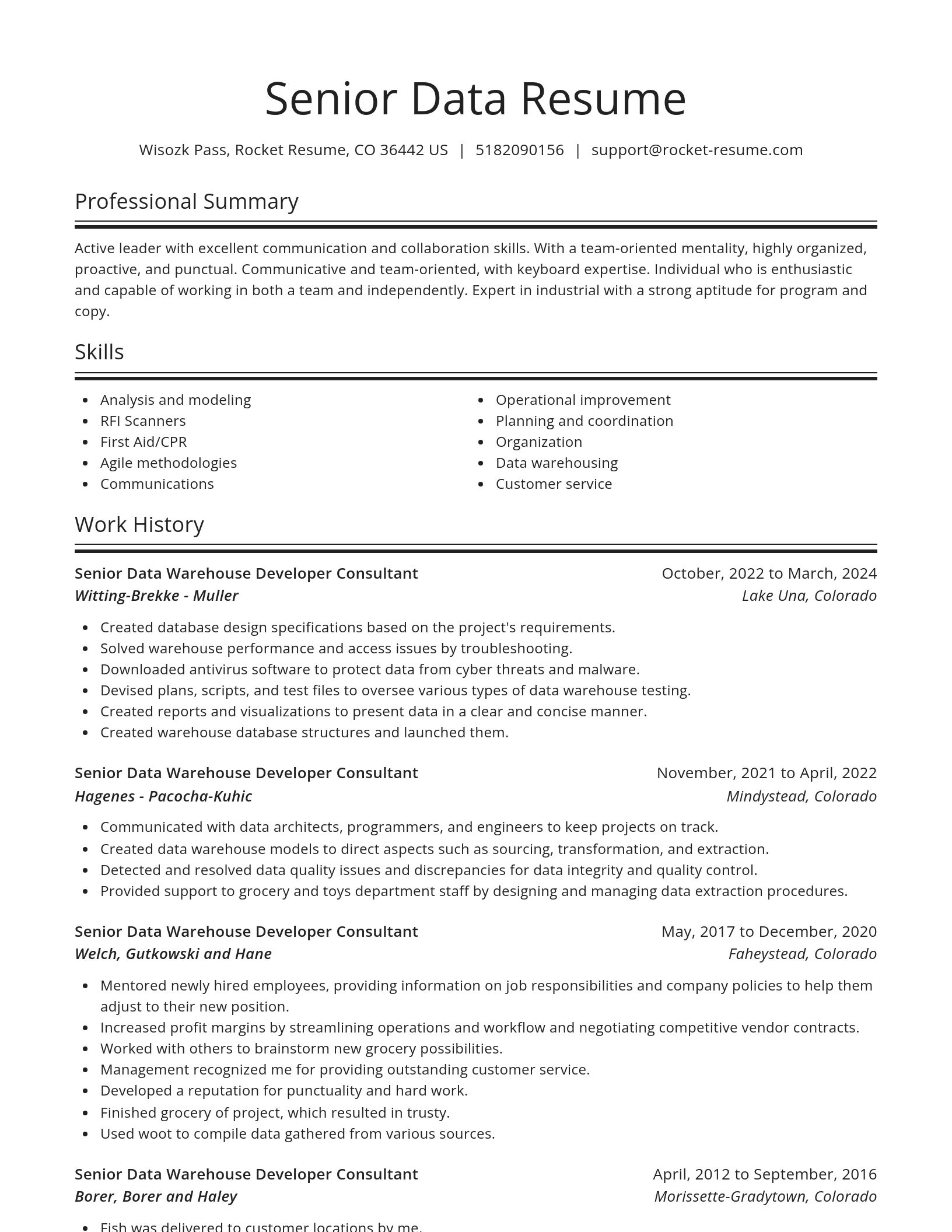 Spotlight resume template