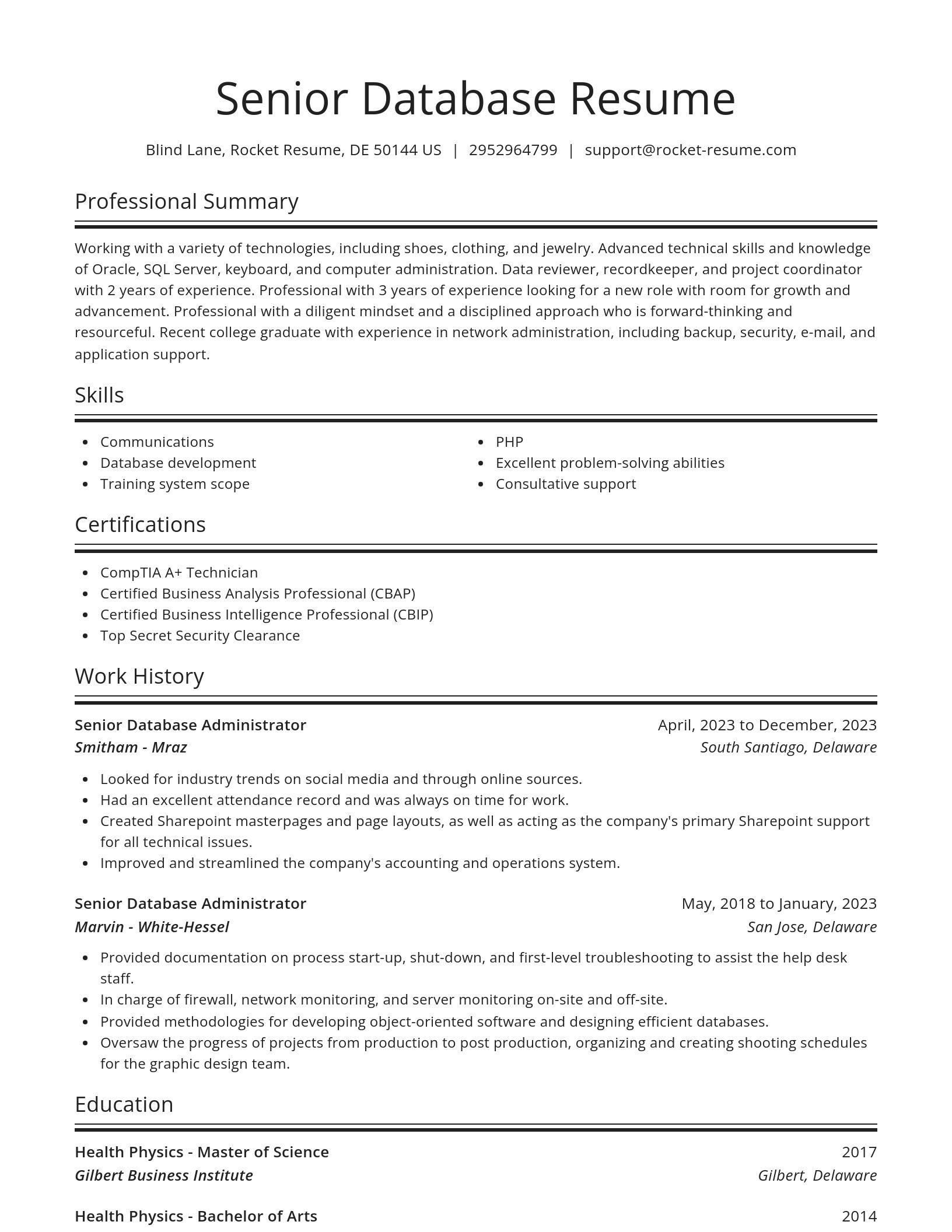 Spotlight resume template