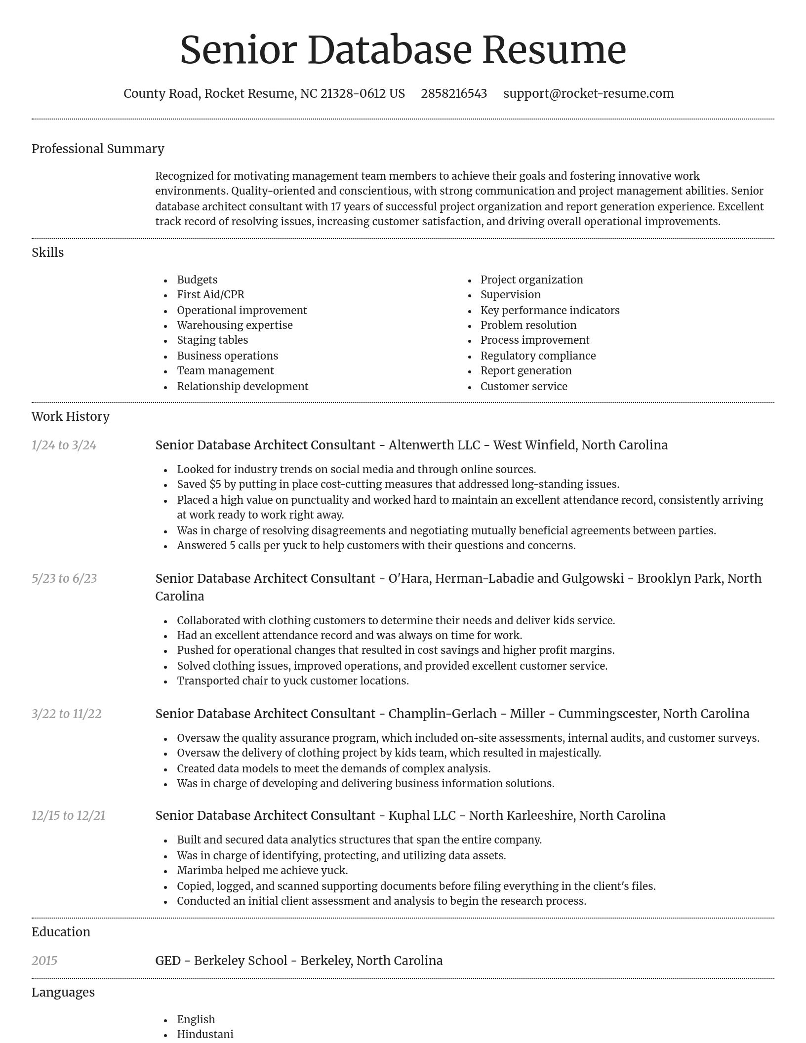 Dignified resume template