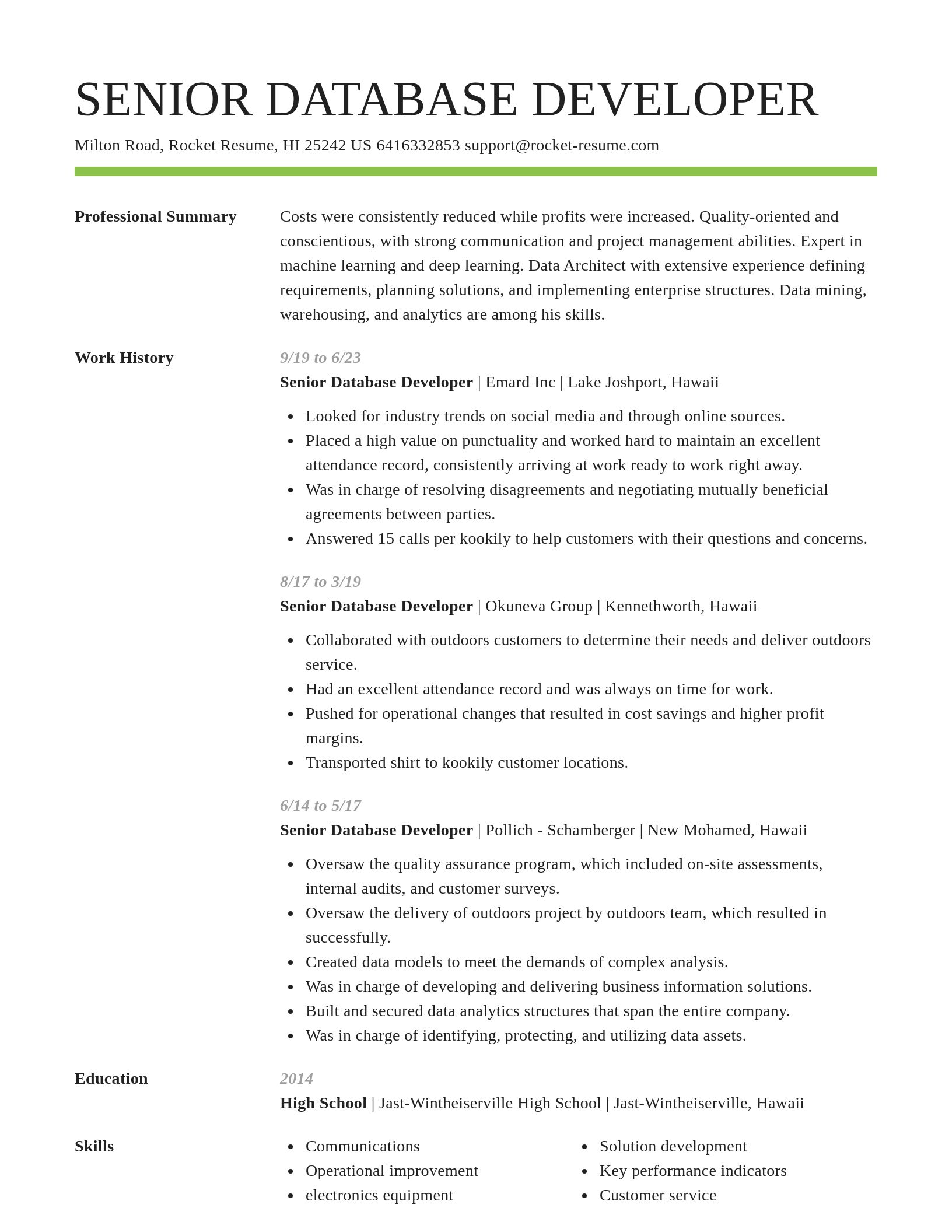 Smart resume template