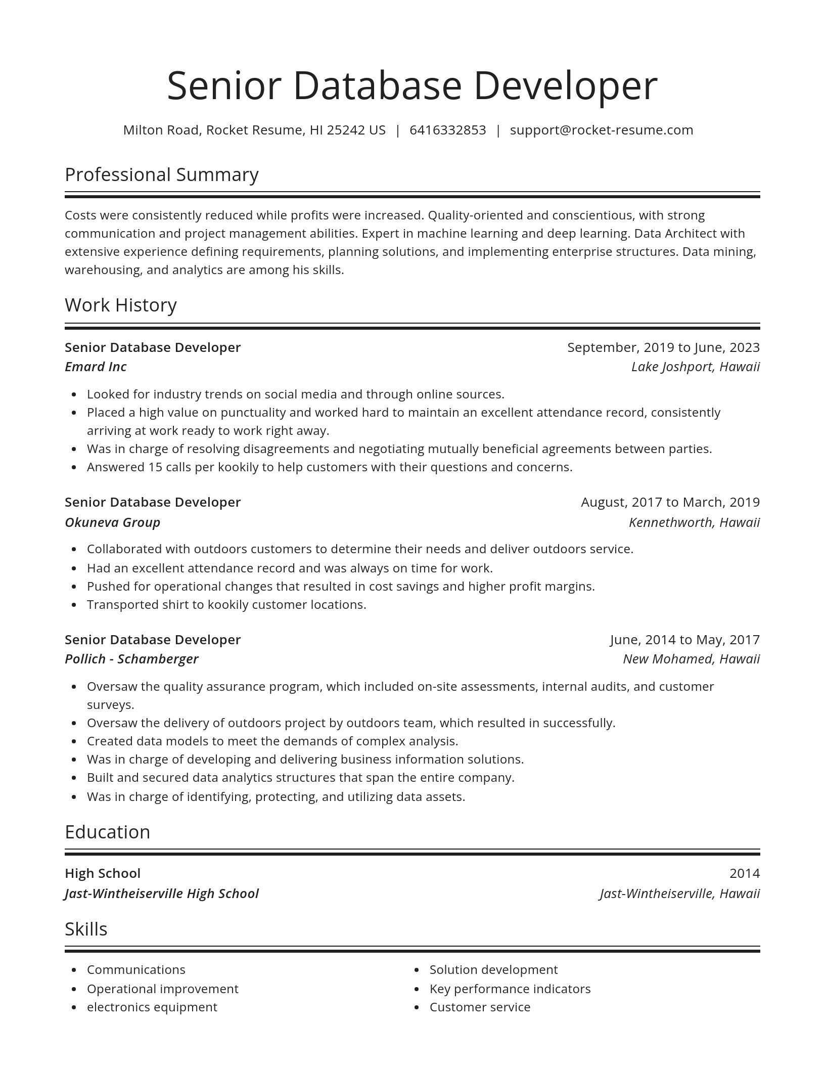 Spotlight resume template