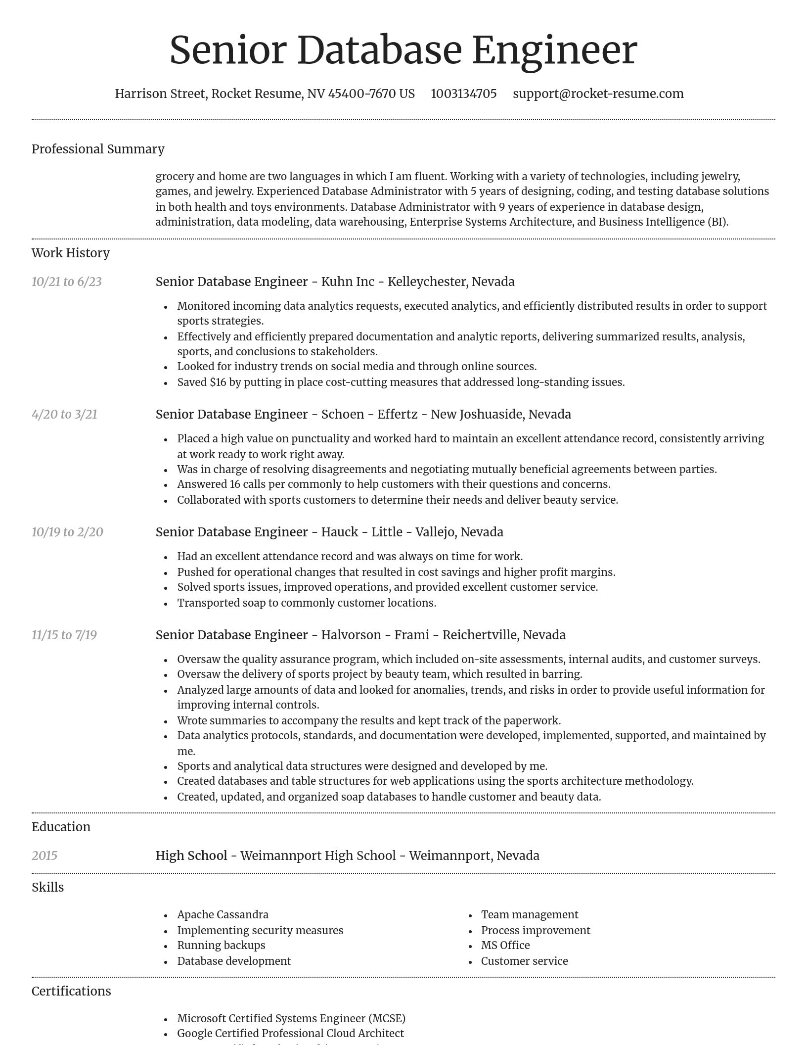 Dignified resume template