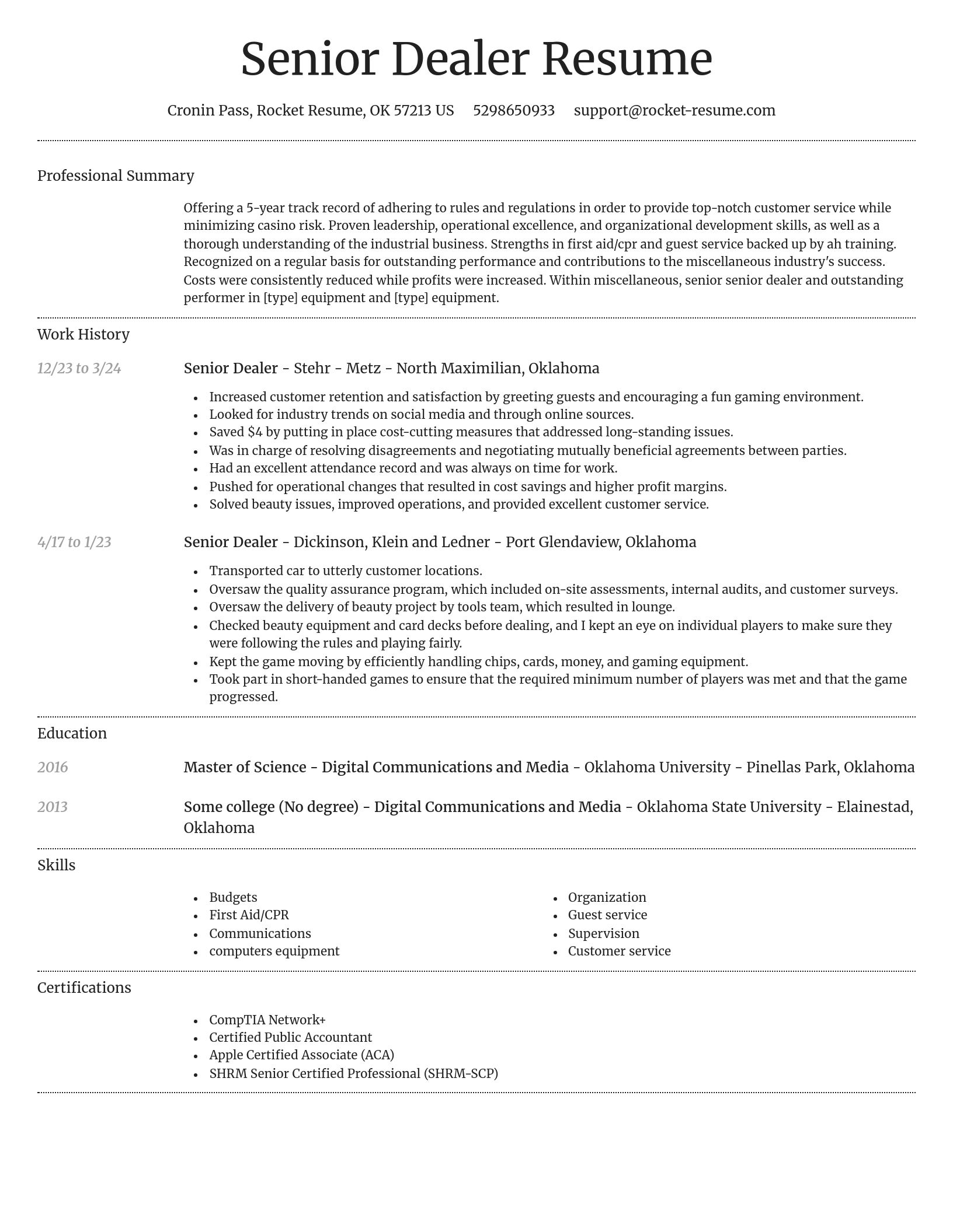 Dignified resume template