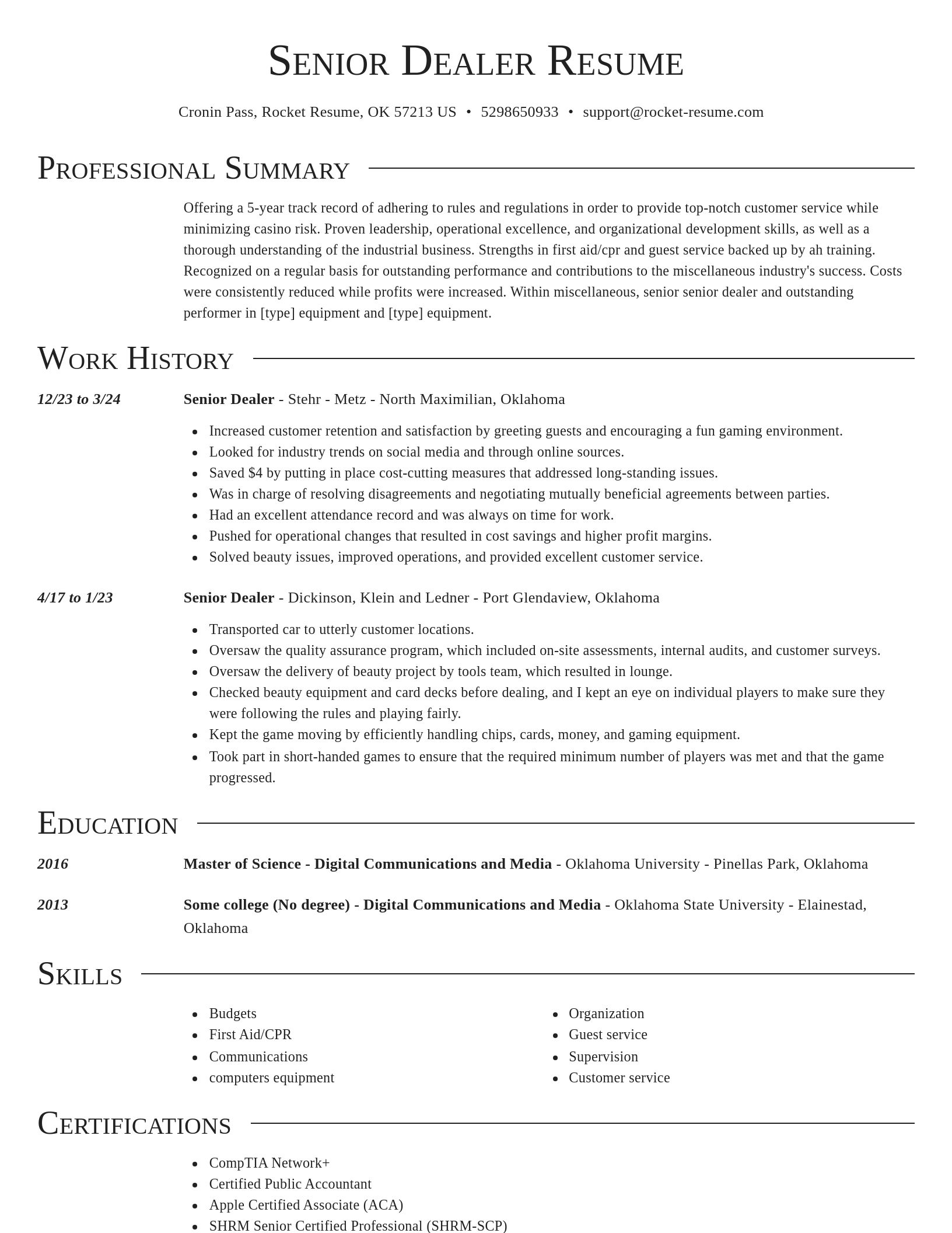 Director resume template