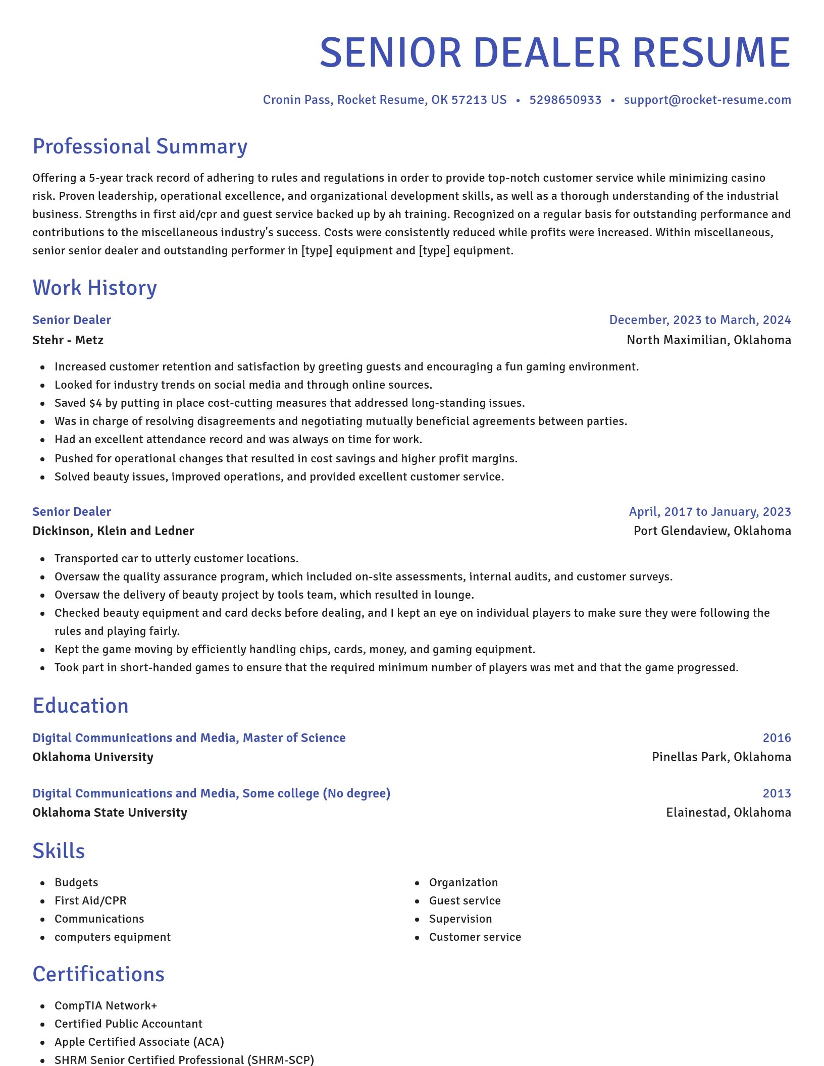 Novel resume template