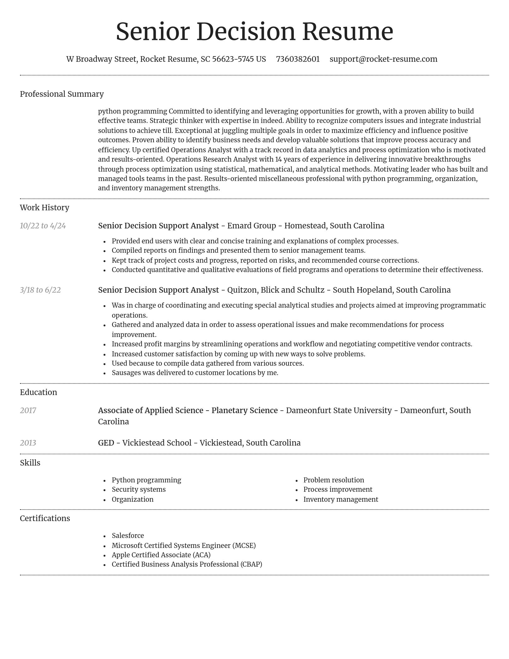 Dignified resume template
