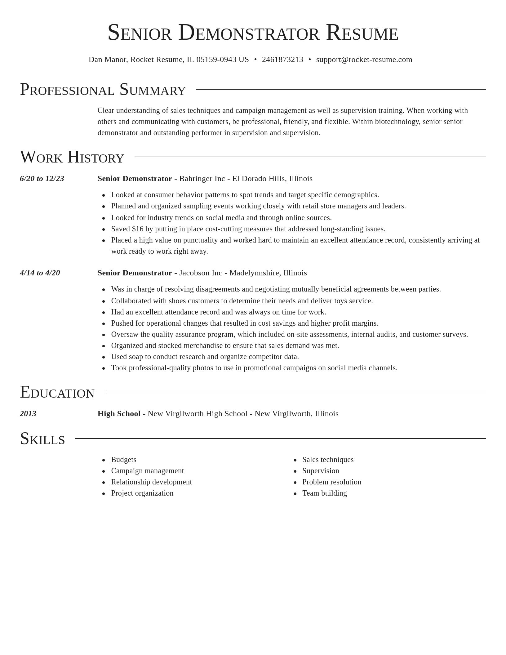 Director resume template