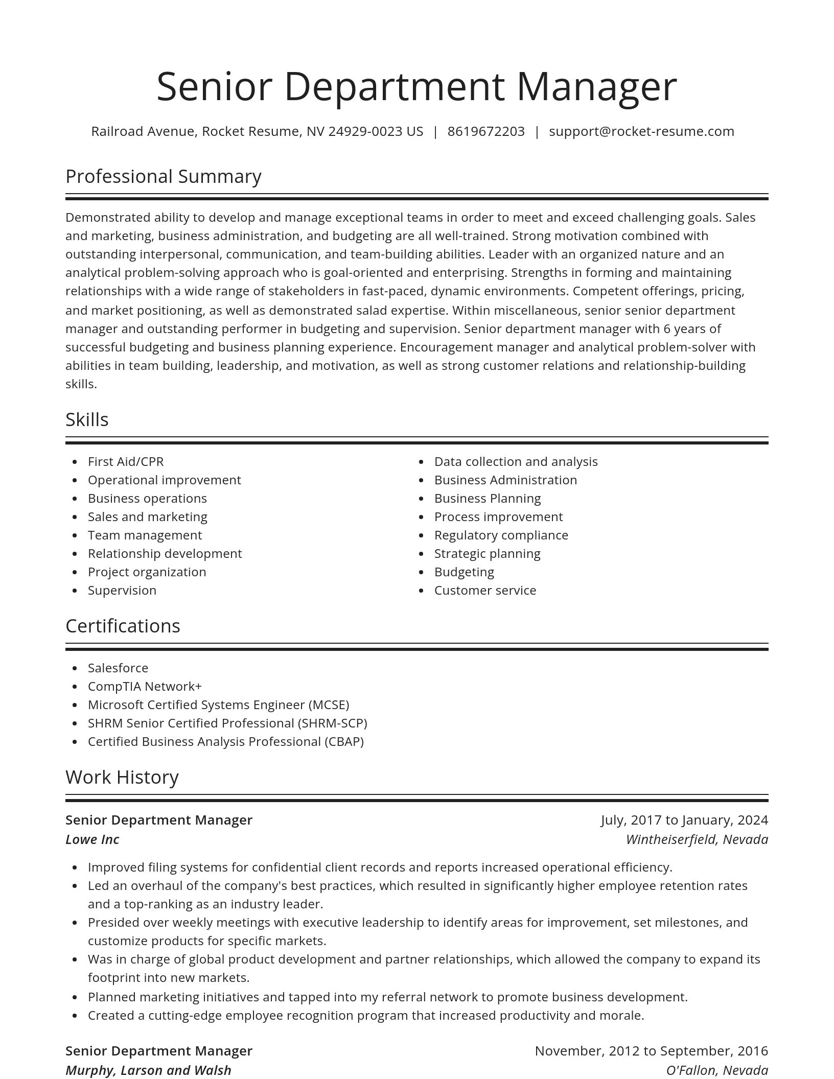 Spotlight resume template