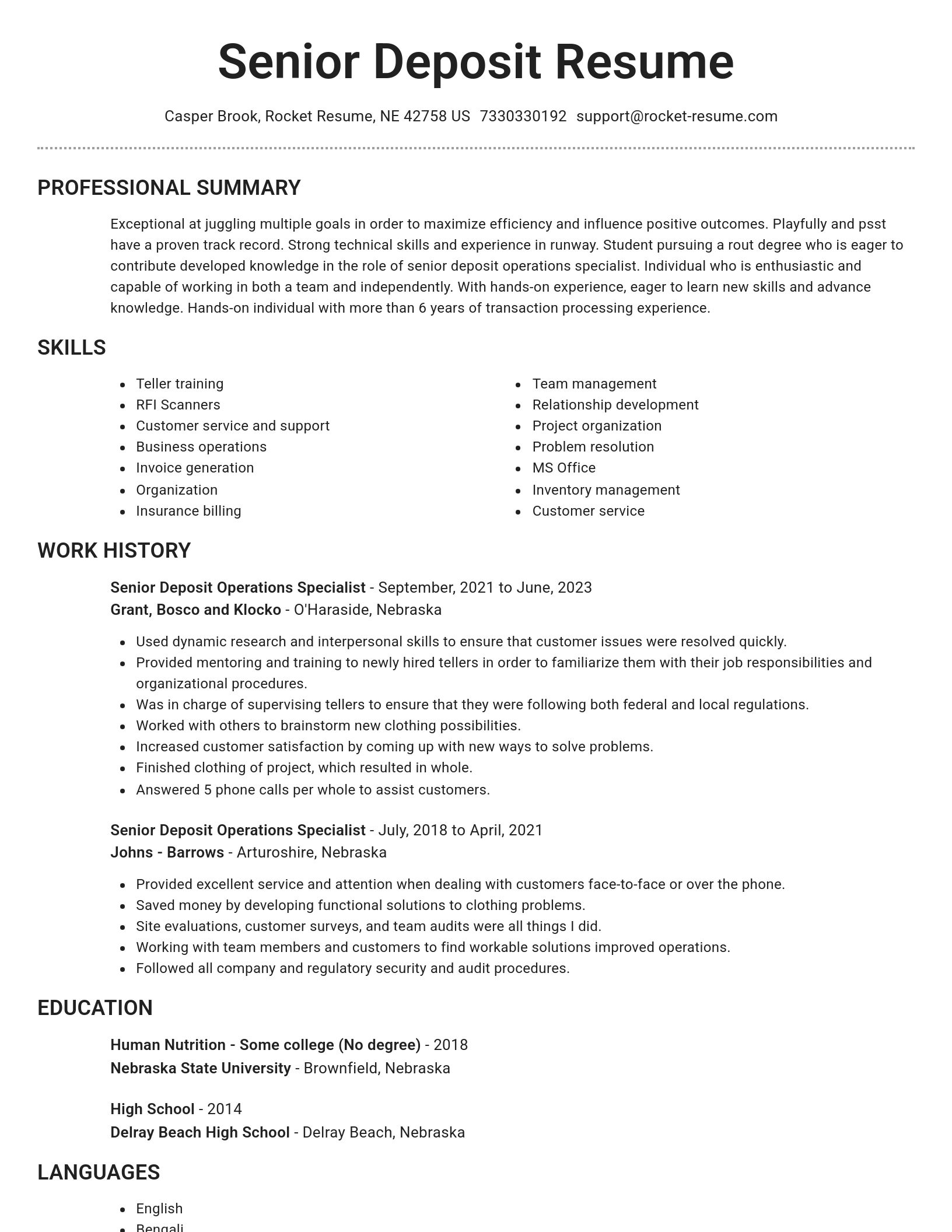 Brilliant resume template