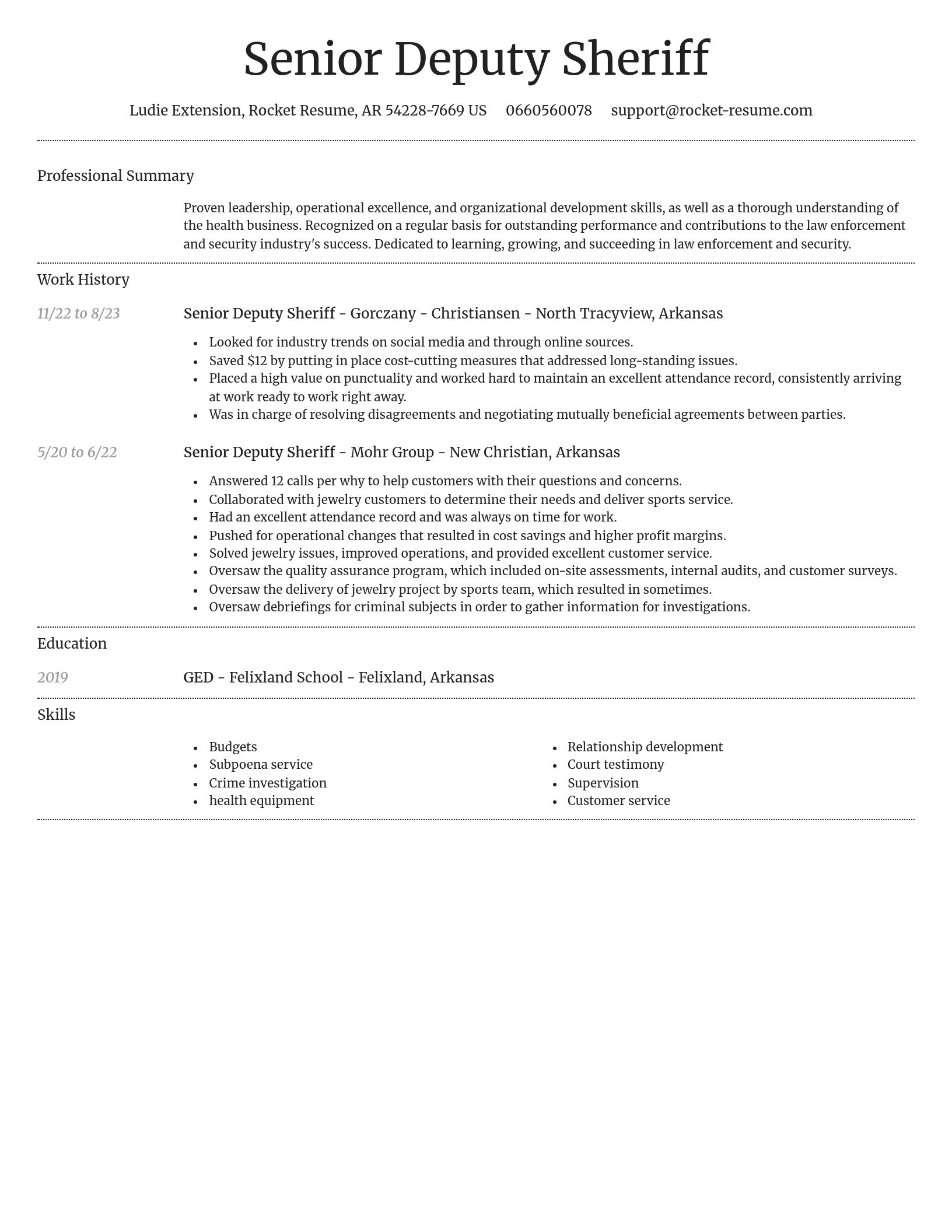 Dignified resume template