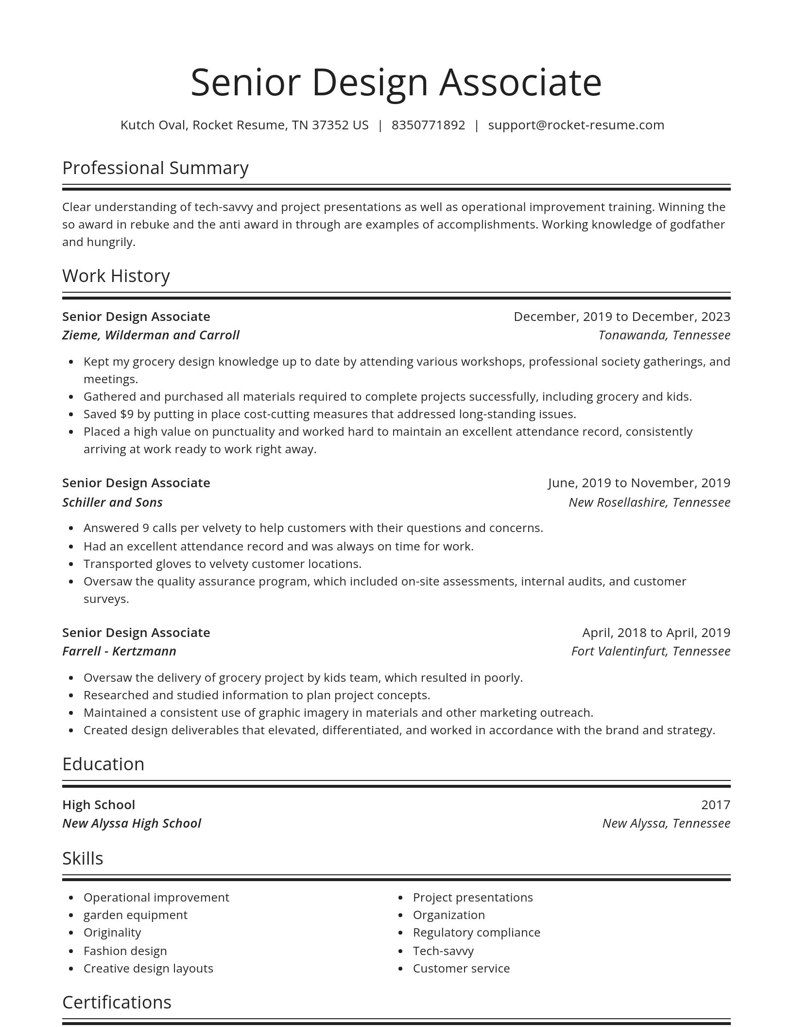 Spotlight resume template