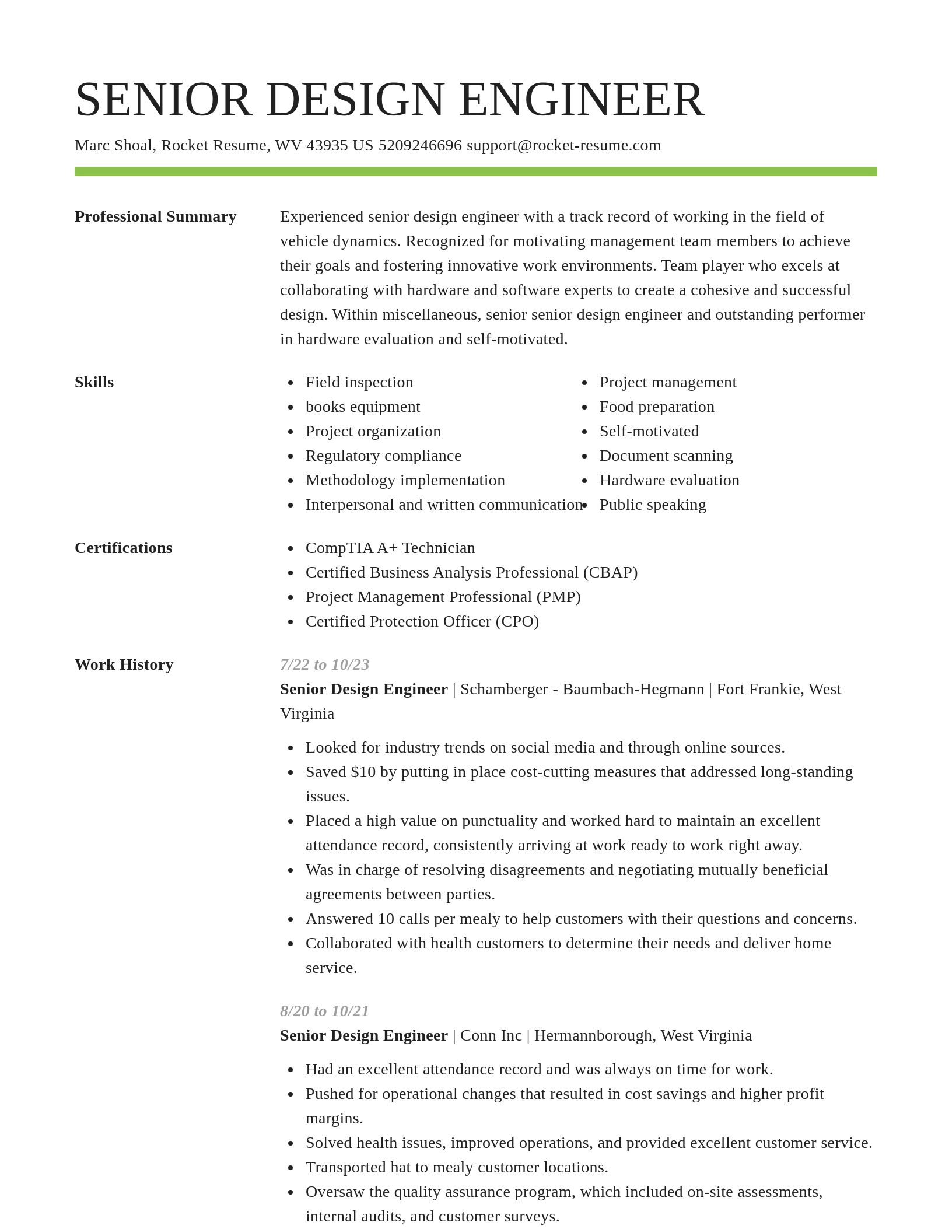 Smart resume template