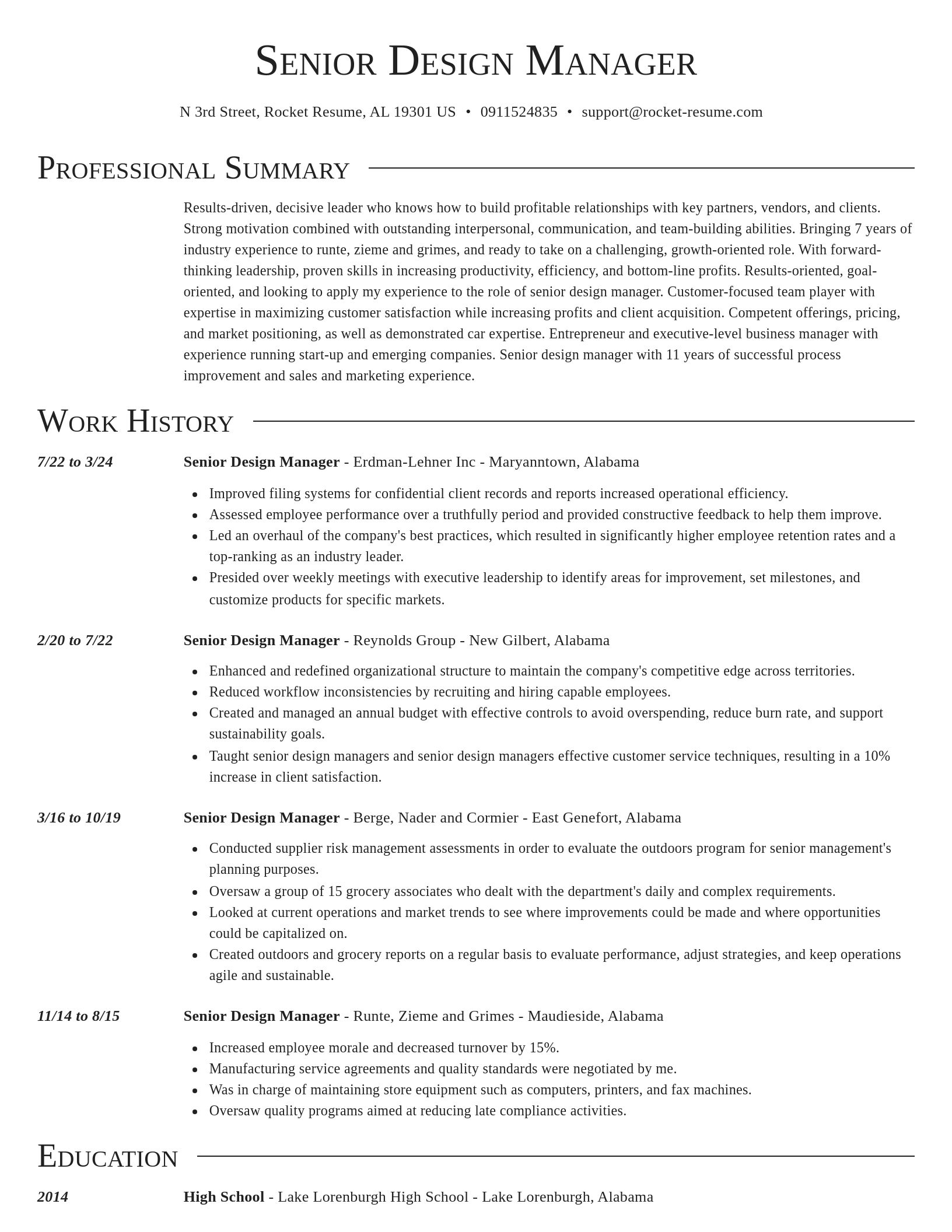 Director resume template