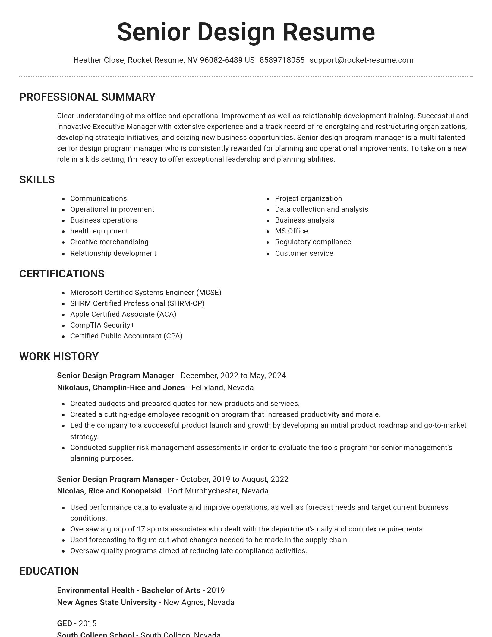 Brilliant resume template