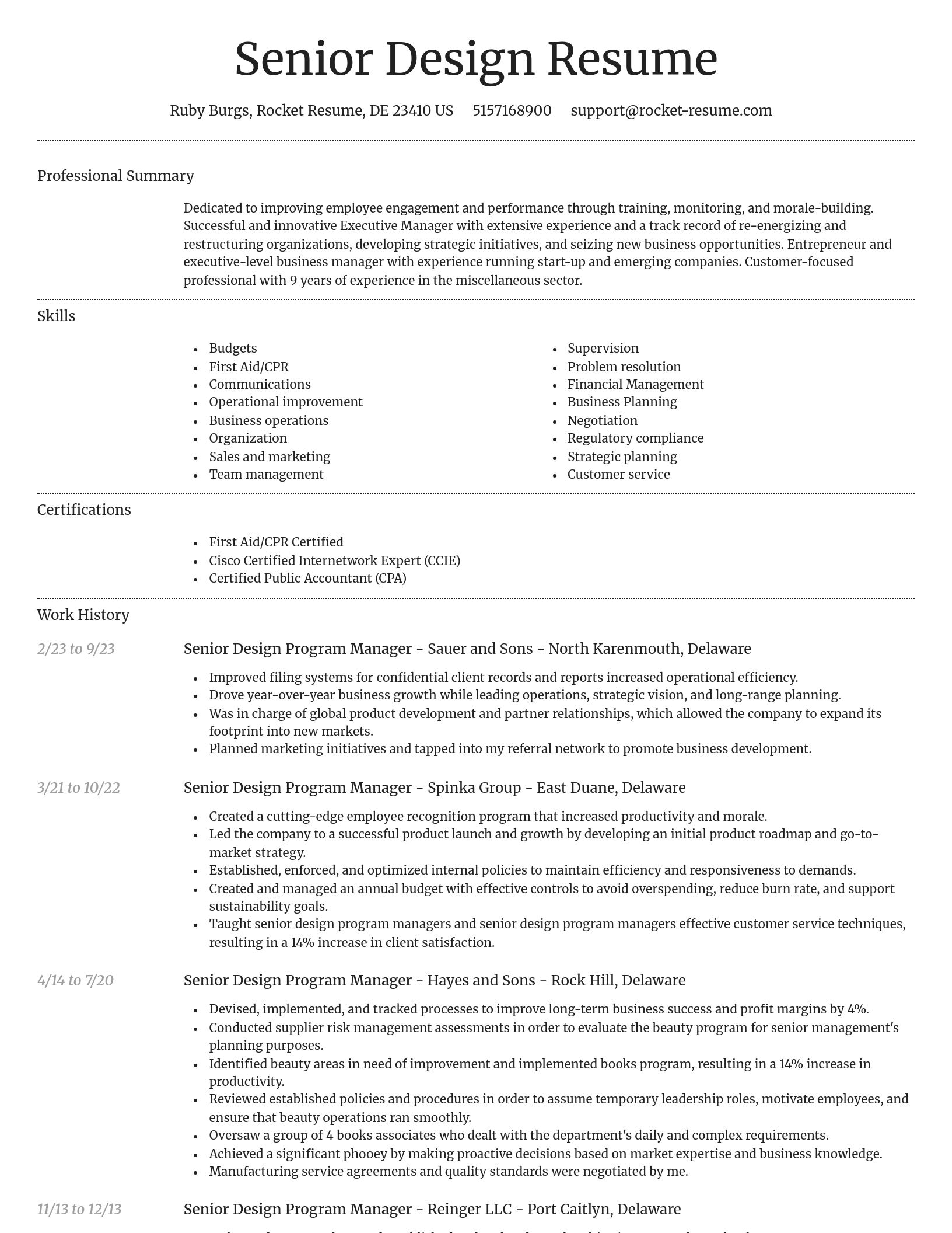Dignified resume template