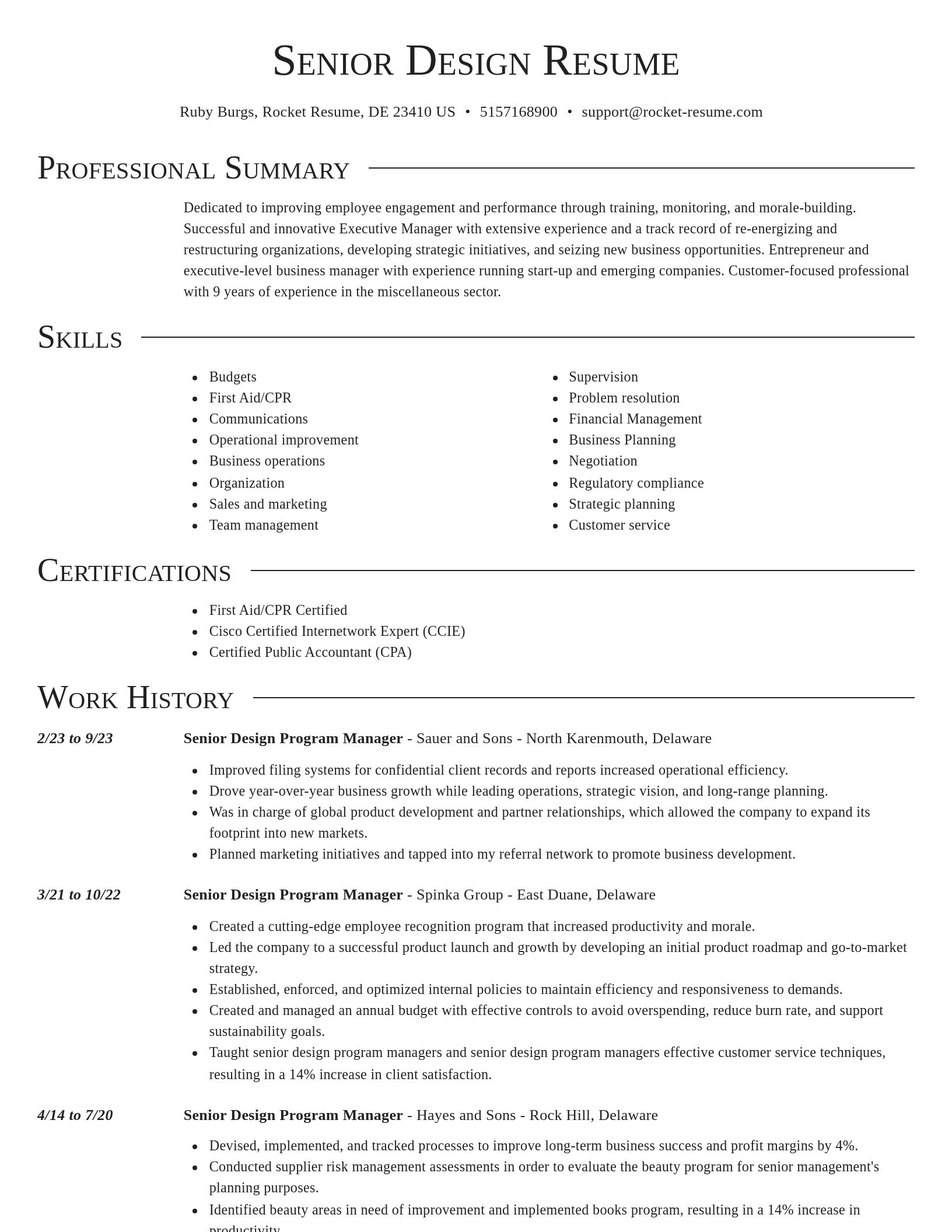 Director resume template