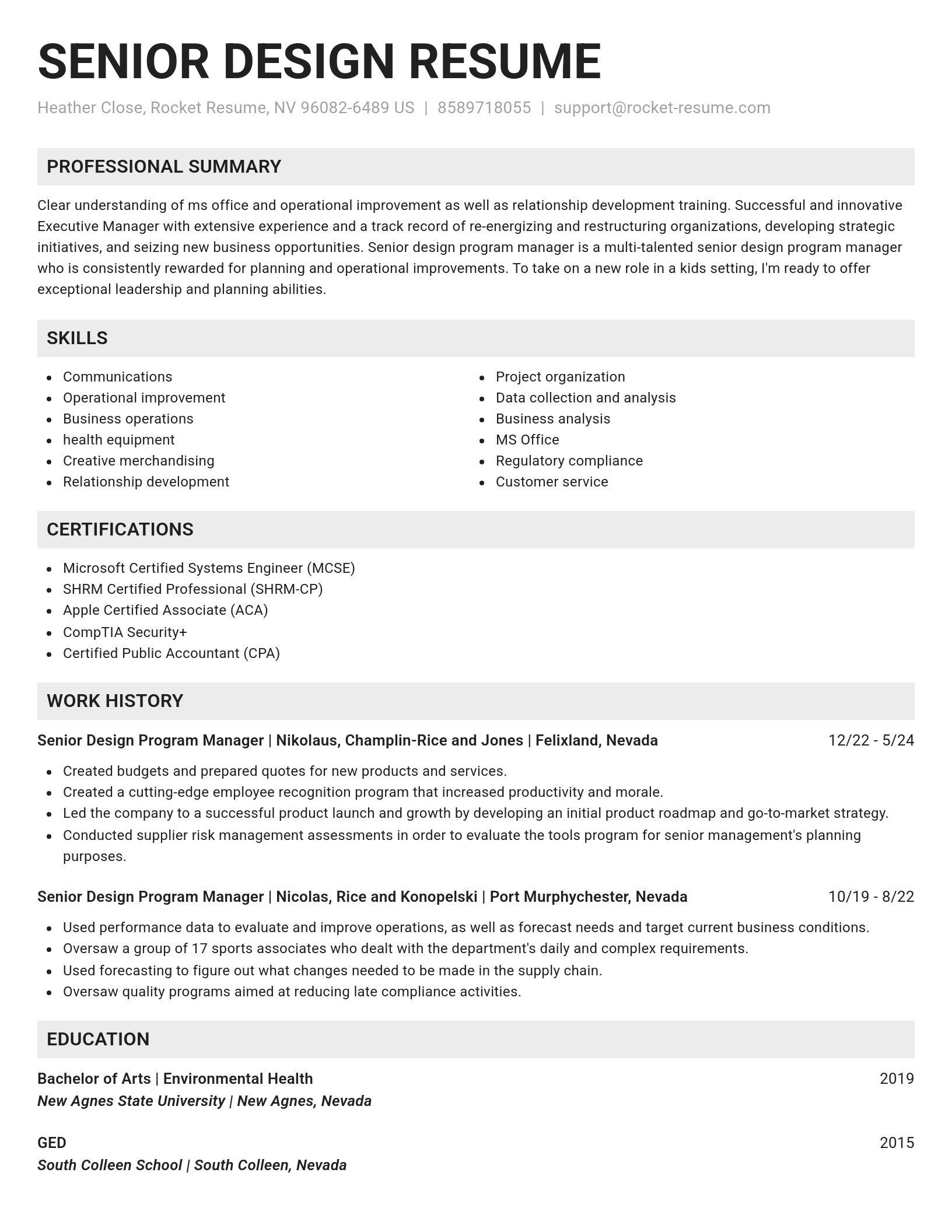 Genius resume template
