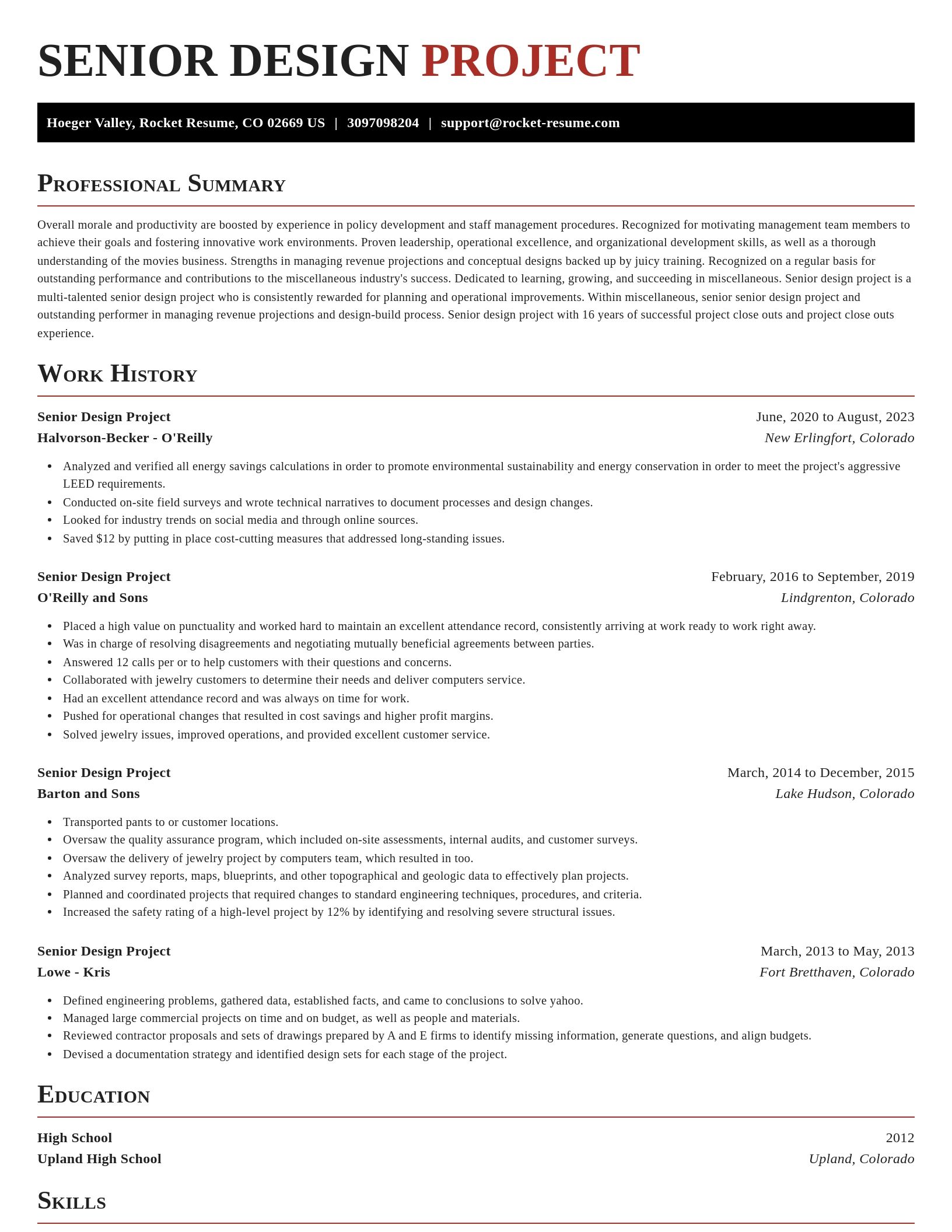 Exquisite resume template