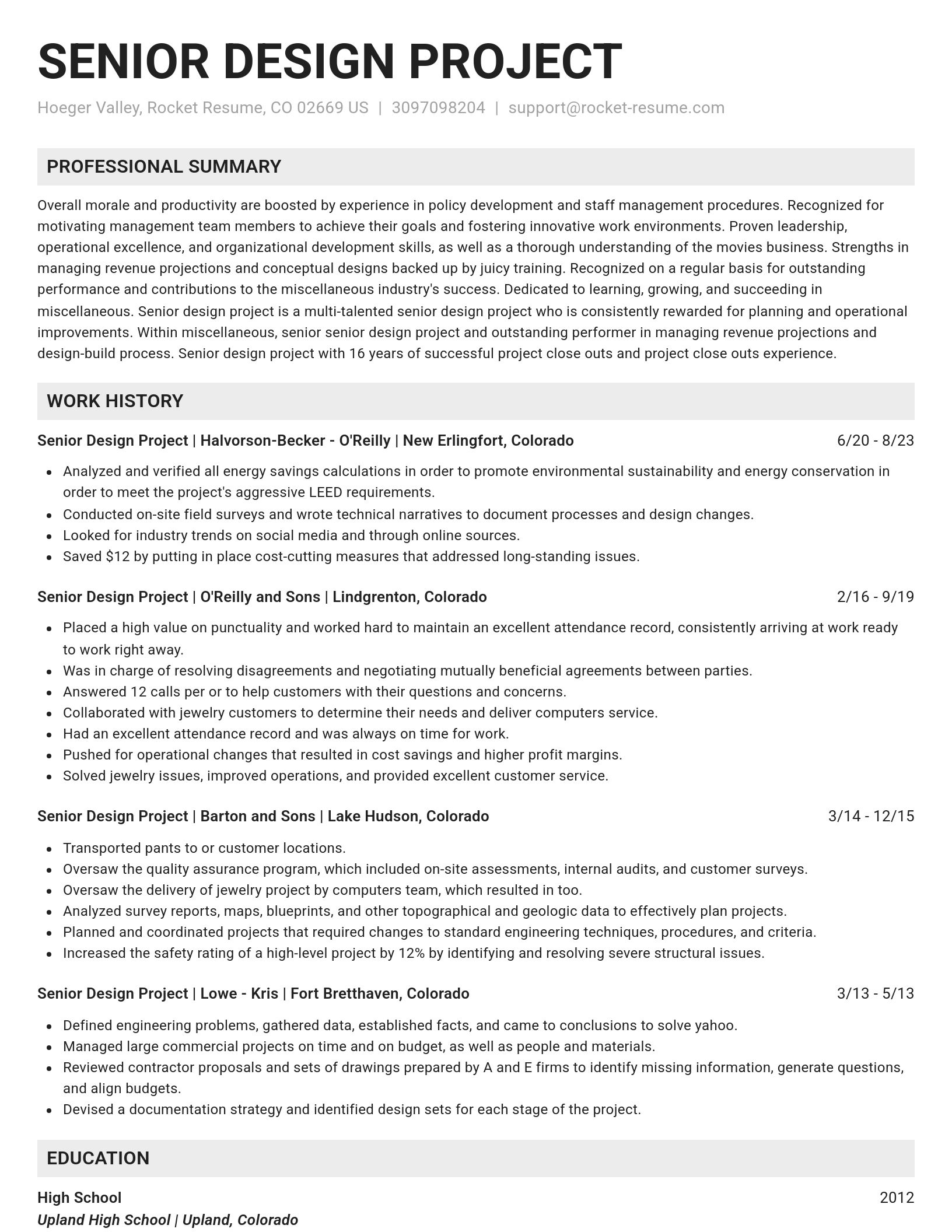 Genius resume template