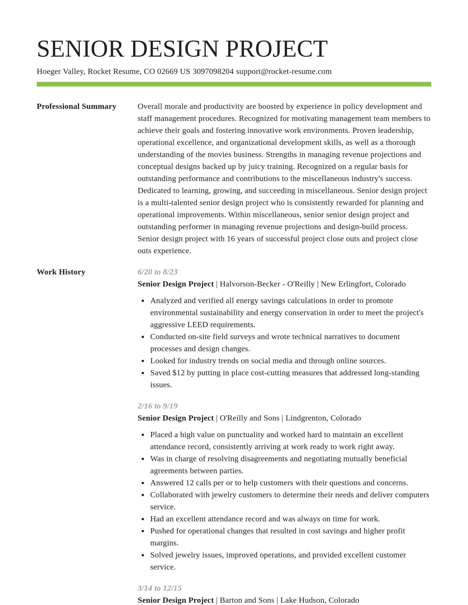 Smart resume template
