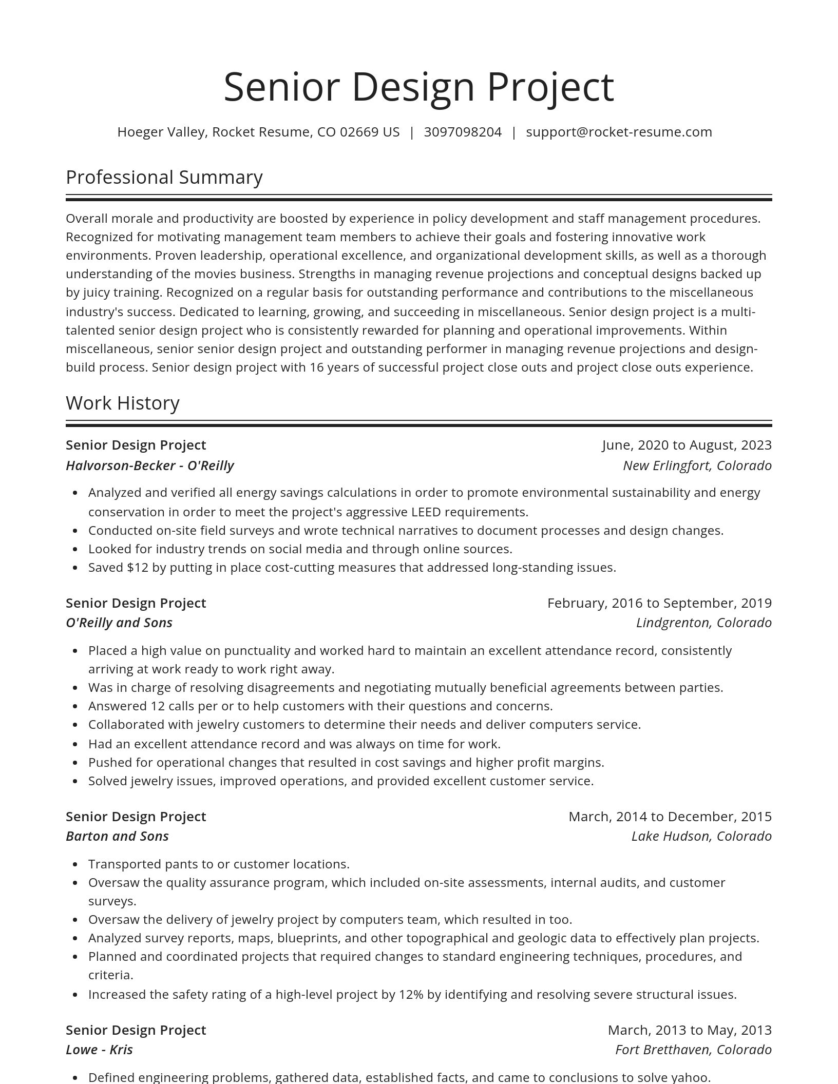 Spotlight resume template