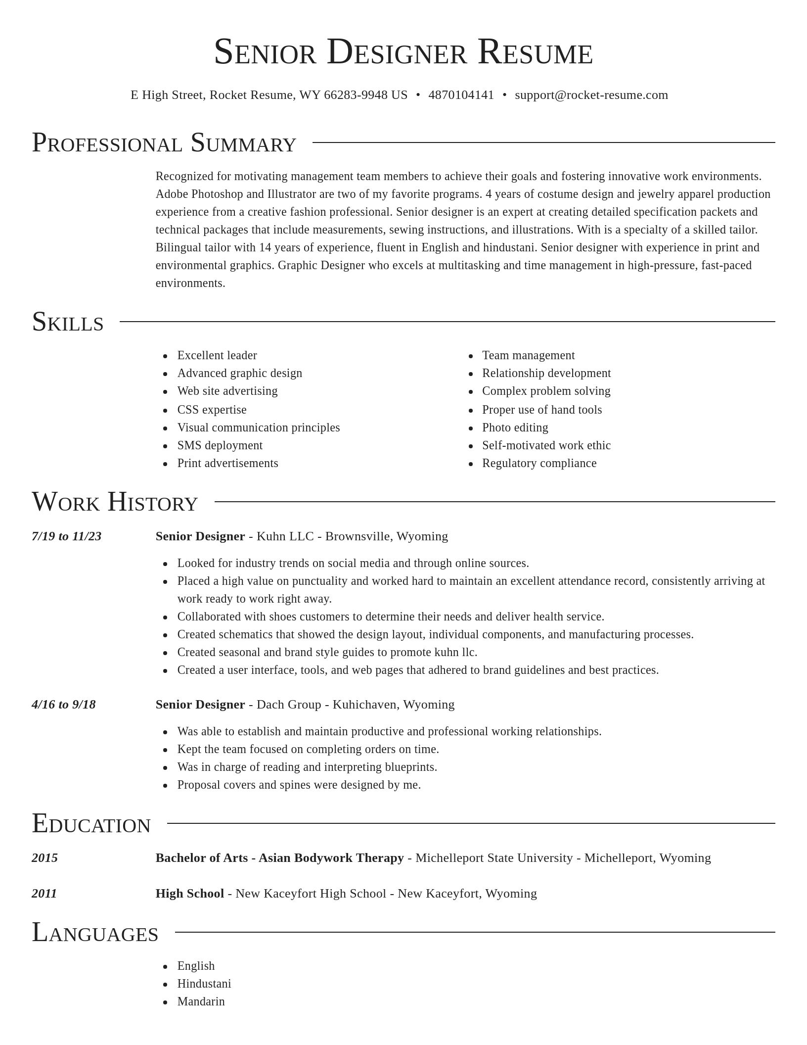 Director resume template