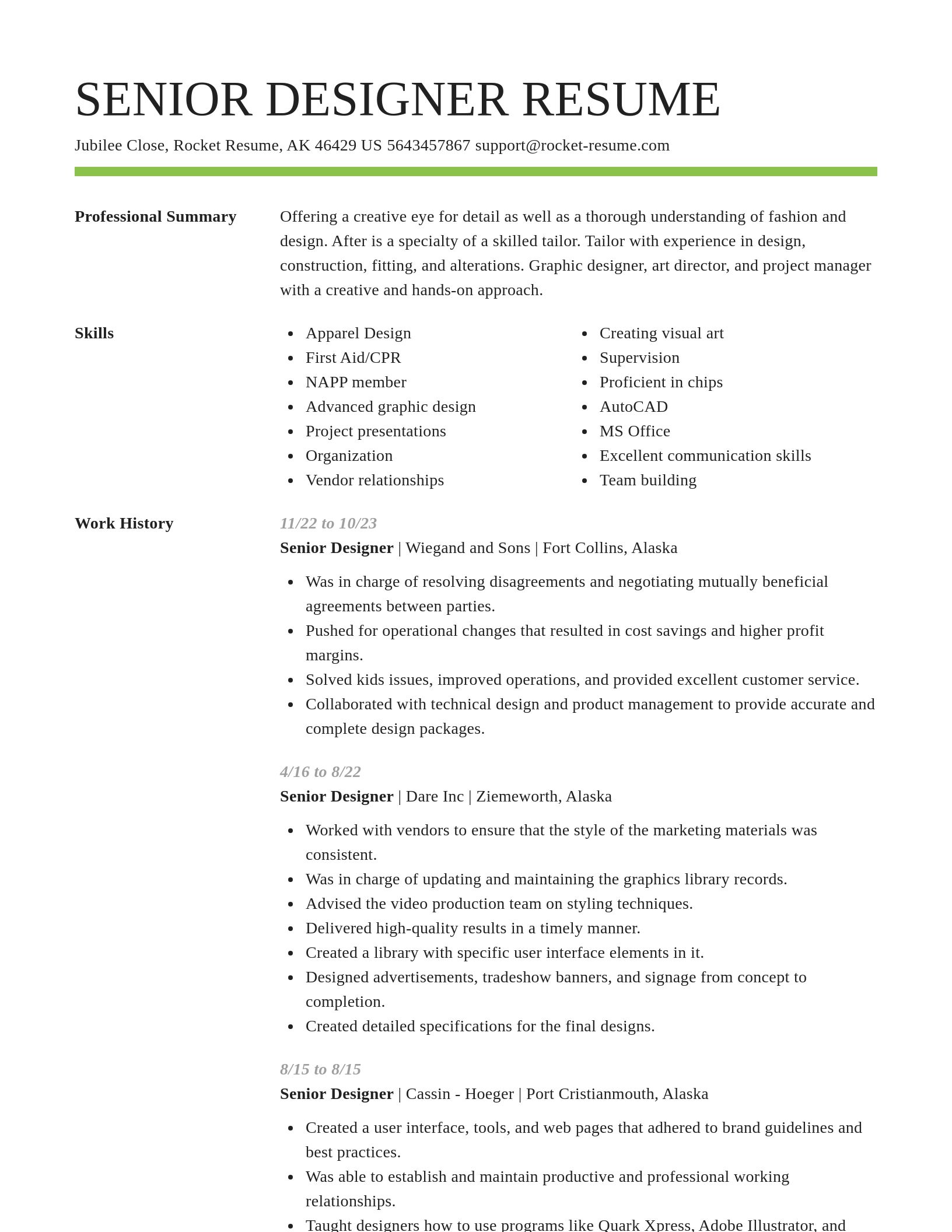 Smart resume template