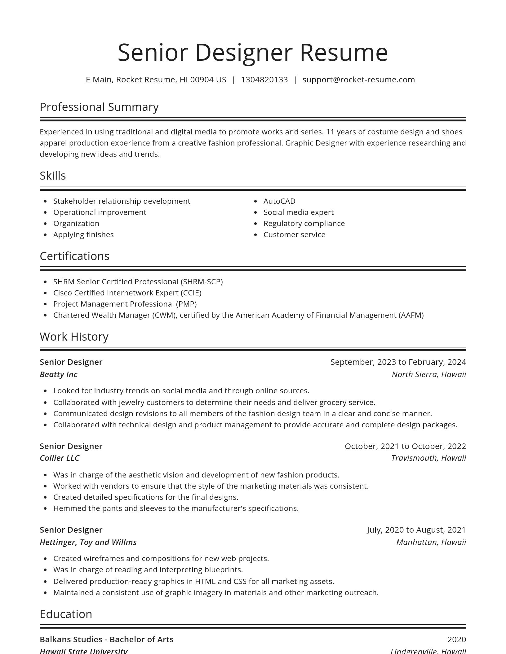 Spotlight resume template
