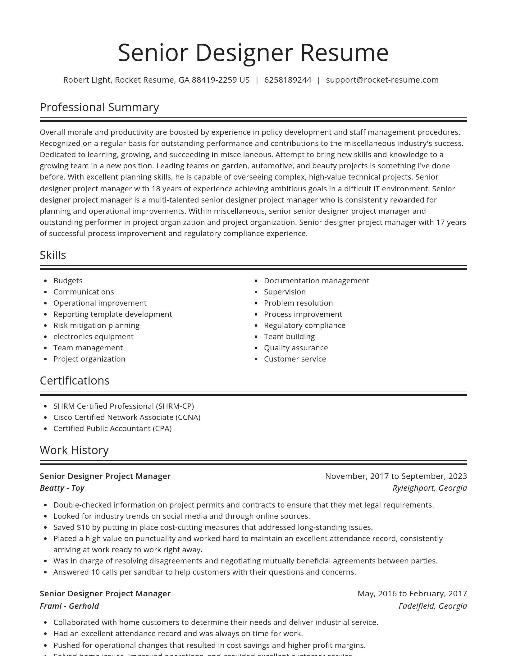 Spotlight resume template