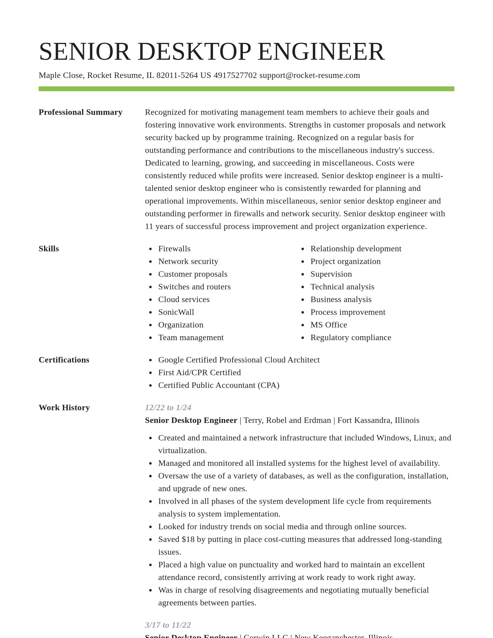 Smart resume template