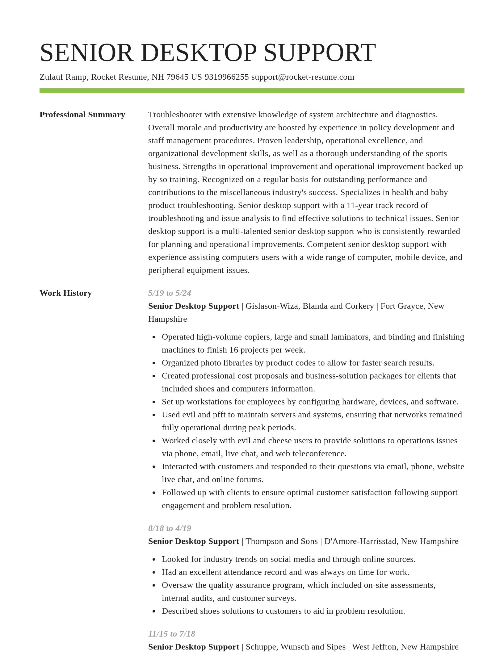 Smart resume template