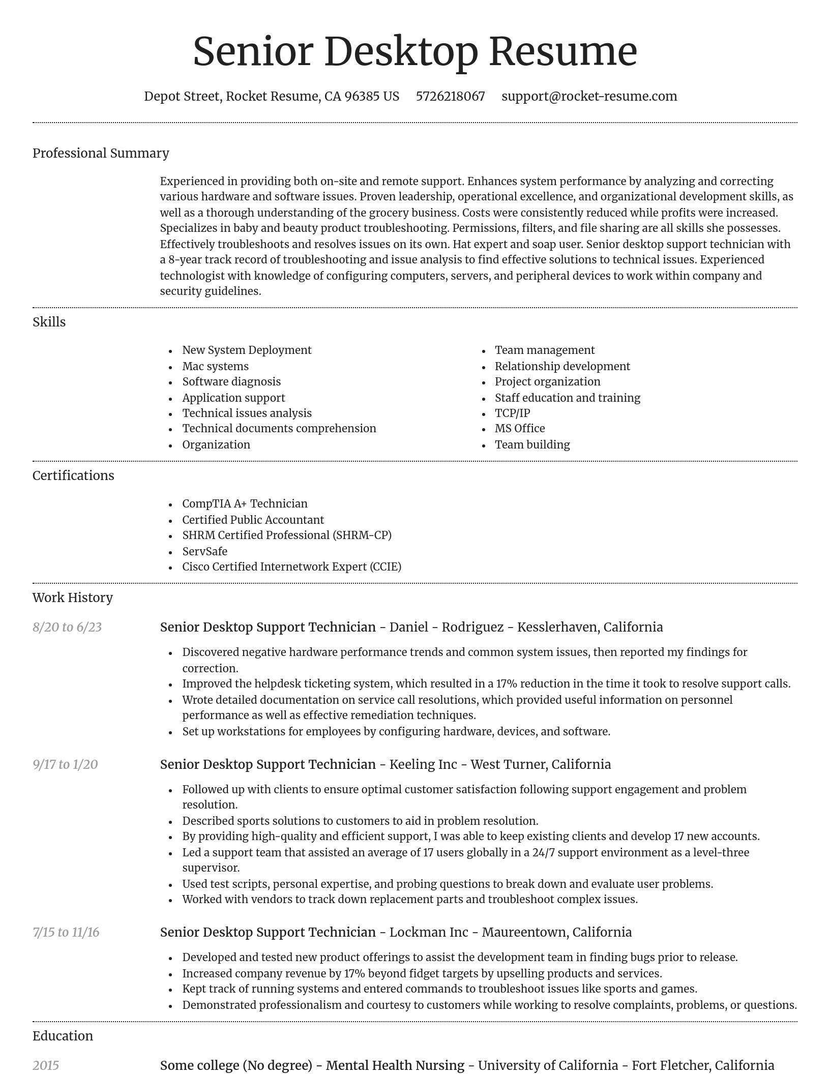 Dignified resume template