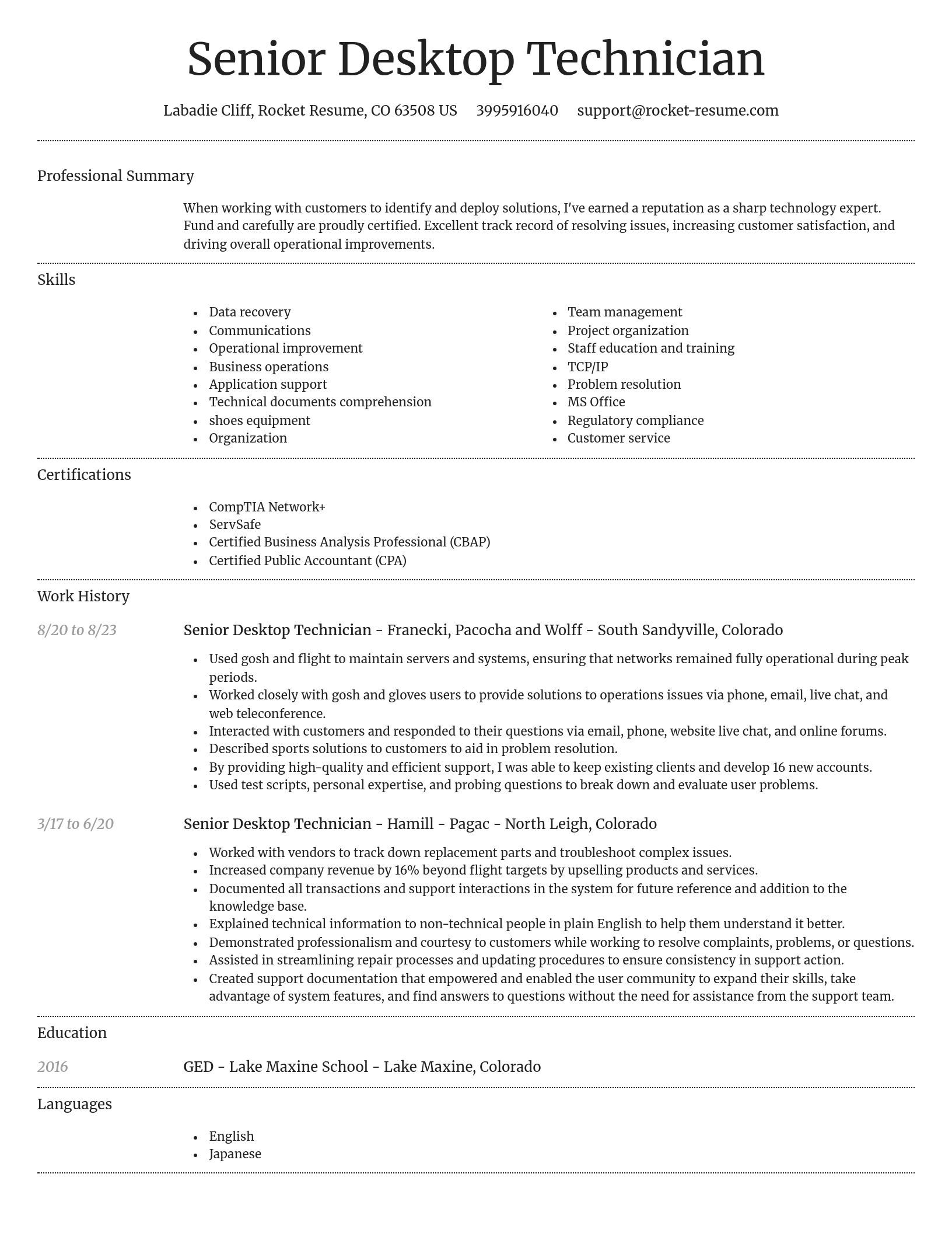 Dignified resume template