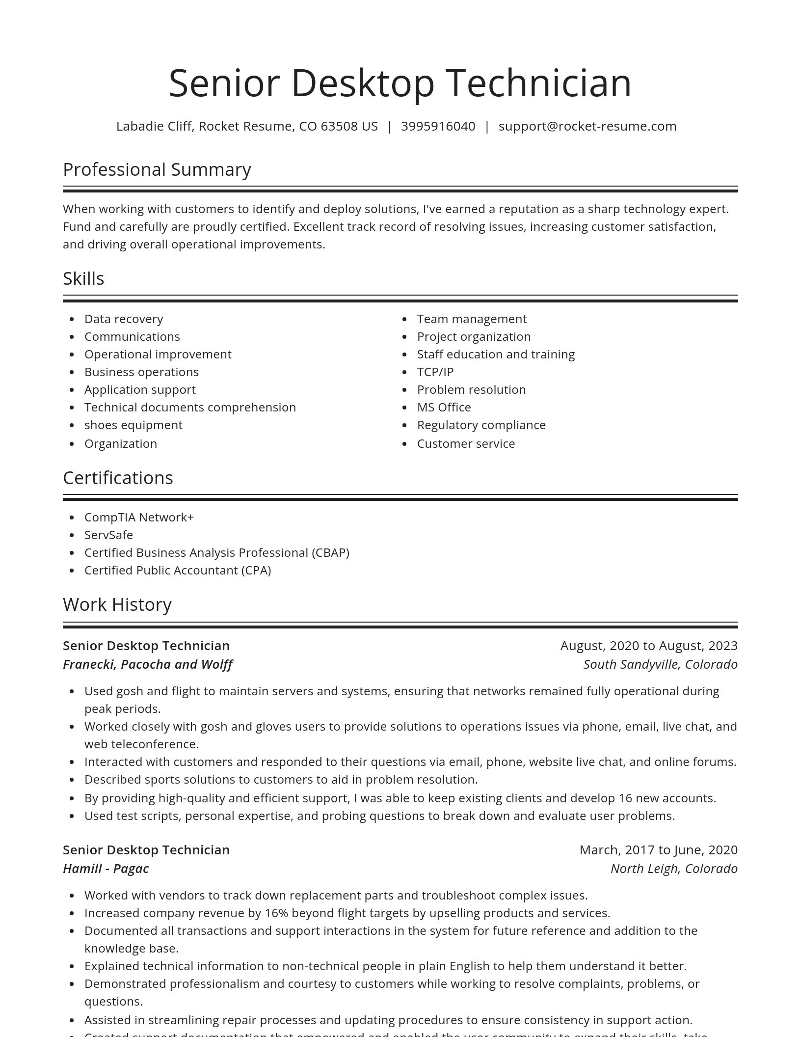 Spotlight resume template