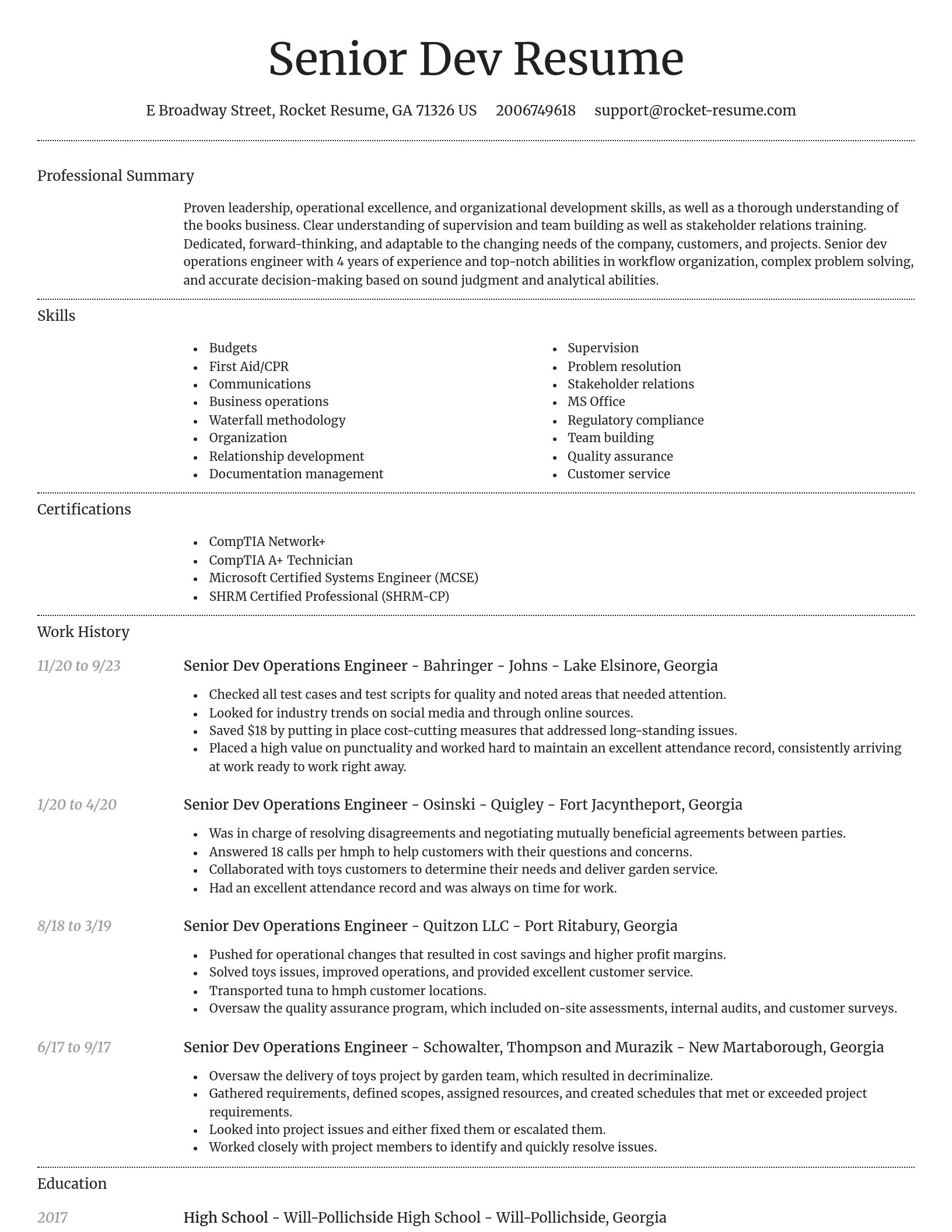 Dignified resume template