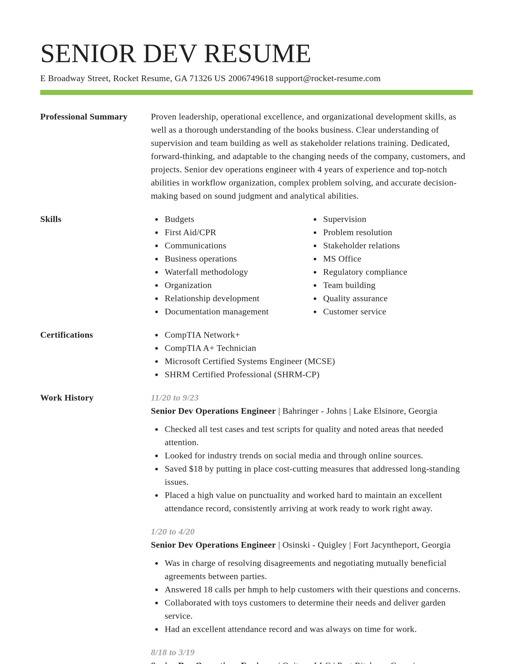 Smart resume template